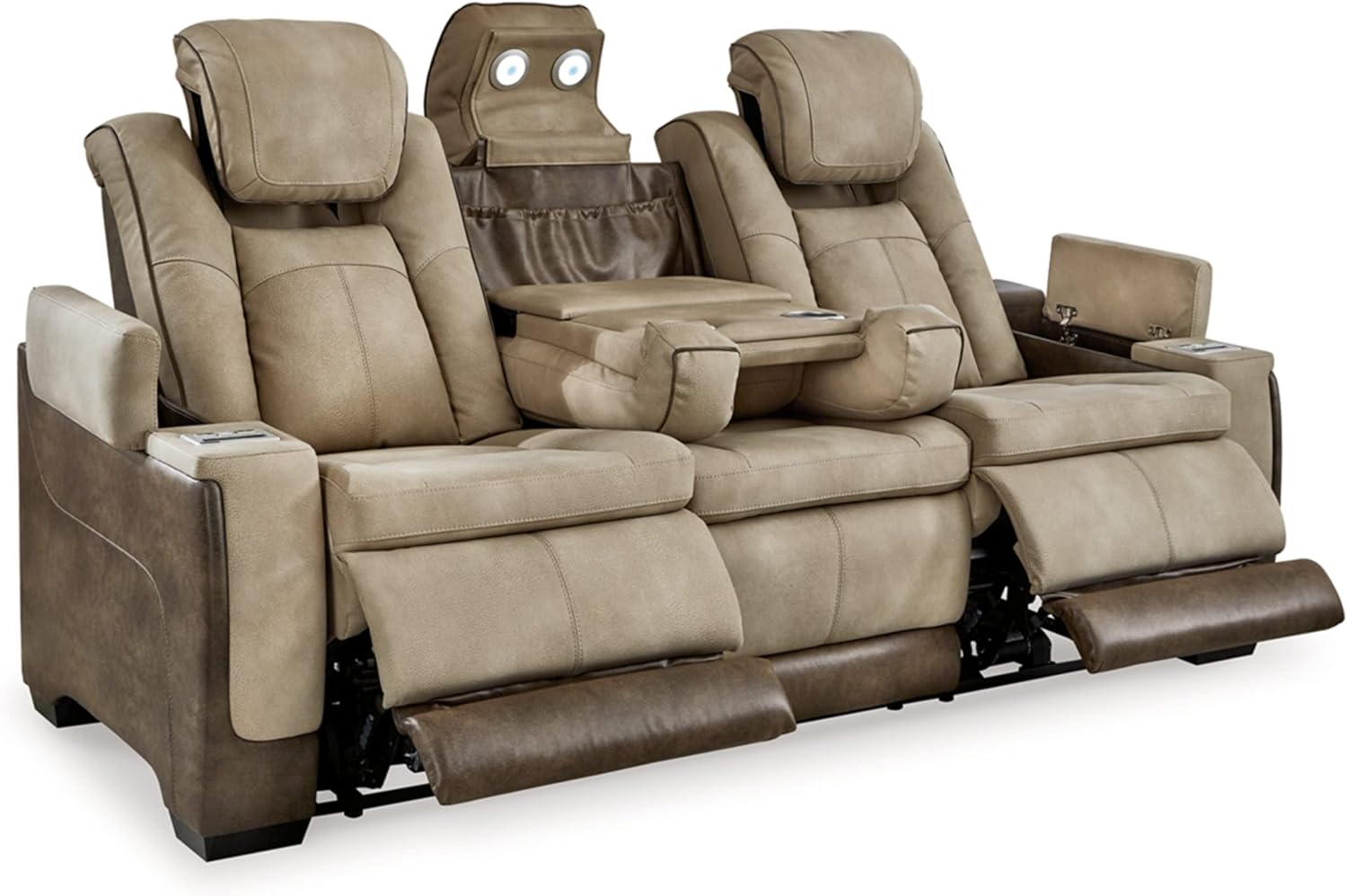 Signature Design by Ashley Next-Gen DuraPella Power Reclining Sofa with Adjustable Headrest, Sand - B09BDCD7F9