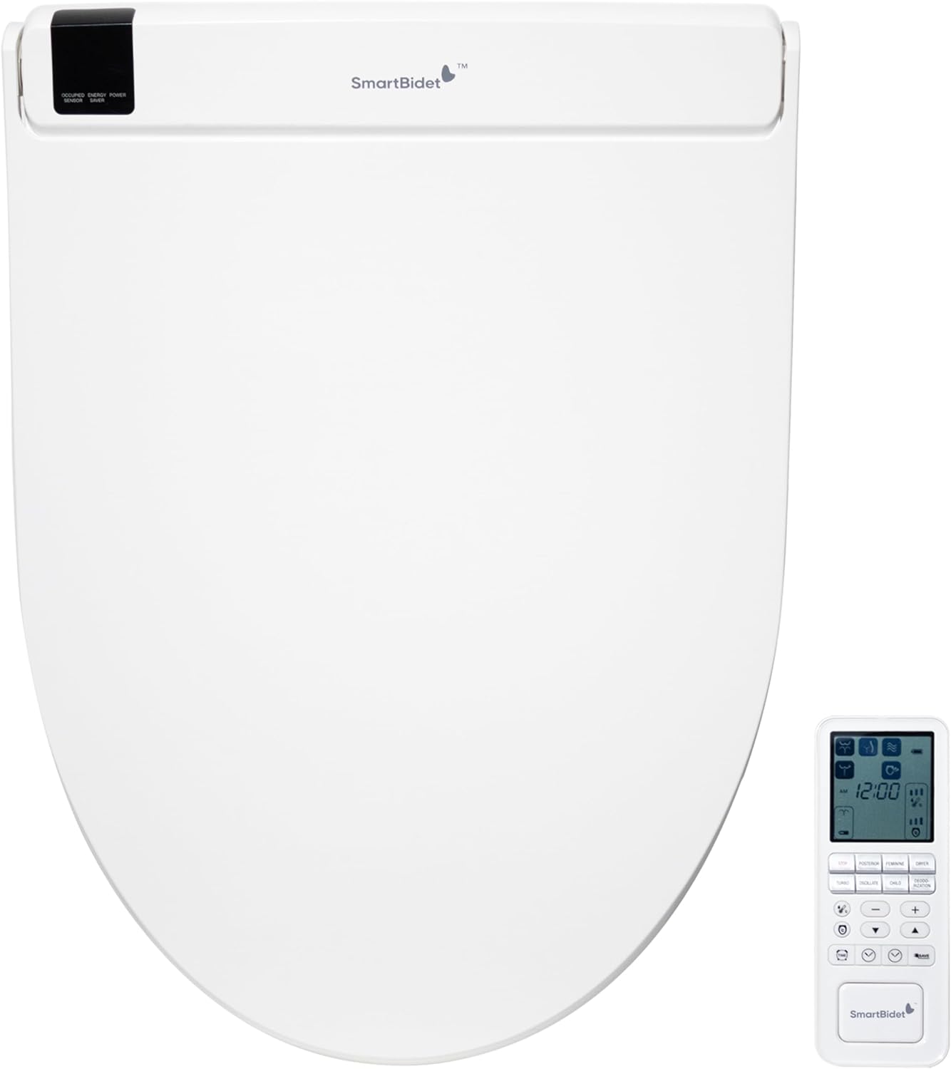 SmartBidet SB-3000 Electric Bidet Toilet Seat for Elongated Toilets with Remote Control with Screen, - B07JB7FB5H