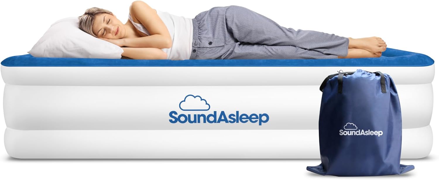 SoundAsleep Dream Series Luxury Air Mattress with ComfortCoil Technology & Built-in High Capacity Pu - B00FAW4O0A