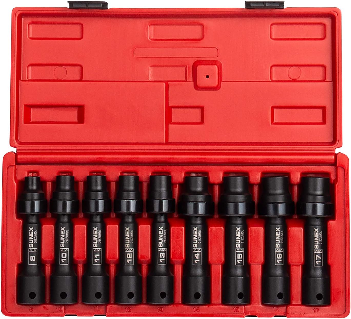 SUNEX TOOLS 2695, Â½ Inch Drive Driveline Limited Clearance Socket Set, 12-Point, 9-Piece, Metric, 8m - B002T11U4S