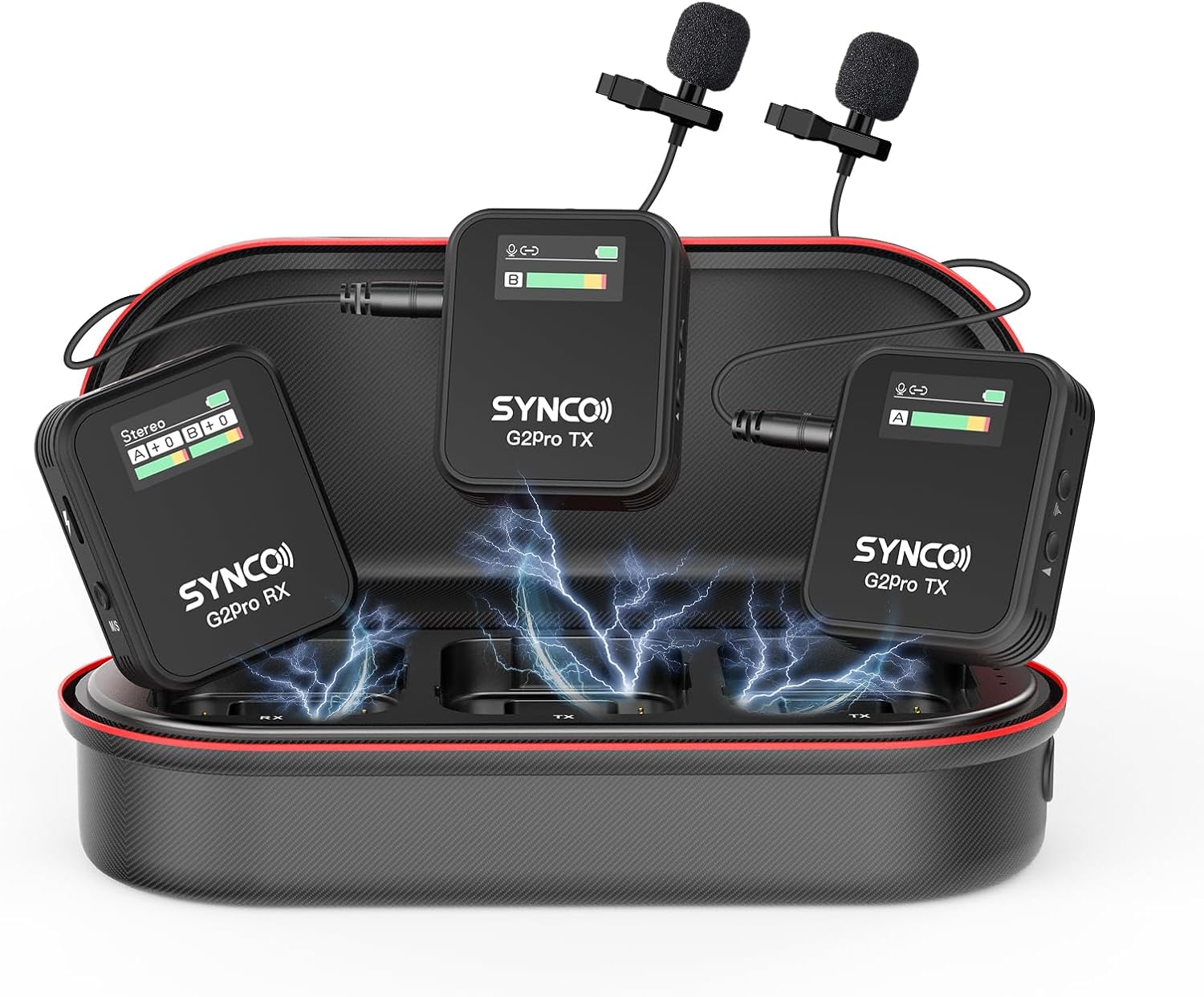 SYNCO Wireless Lavalier Mic System, G2(A2) PRO Dual Channel 656FT Transmission with Digital USB Outp - B08HV5TTH7