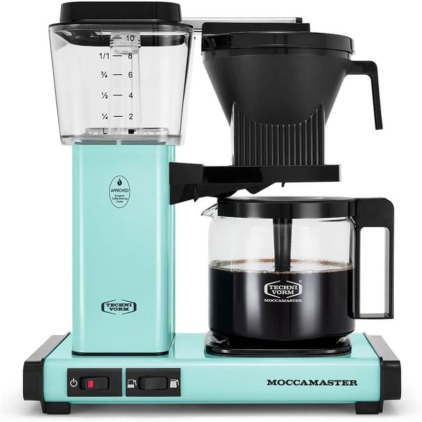 Technivorm Moccamaster 53934 KBGV Select 10-Cup Coffee Maker, Turquoise, 40 ounce, 1.25l - B093DWKXMY