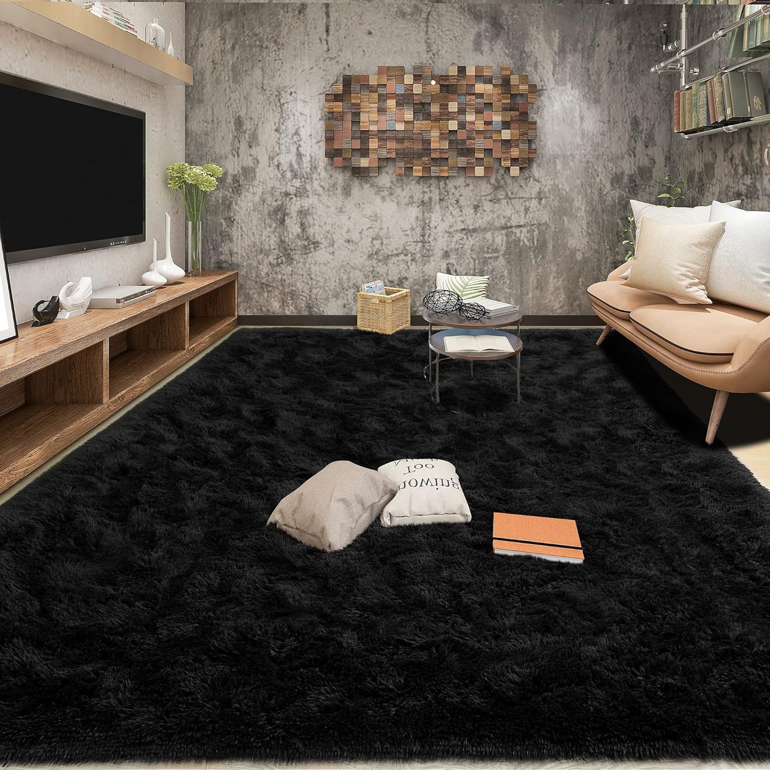 Tepook Area Rugs 9x12 for Living Room, Super Soft Fluffy Rugs for Bedroom, Modern Shaggy - B0D8Q1MWDB