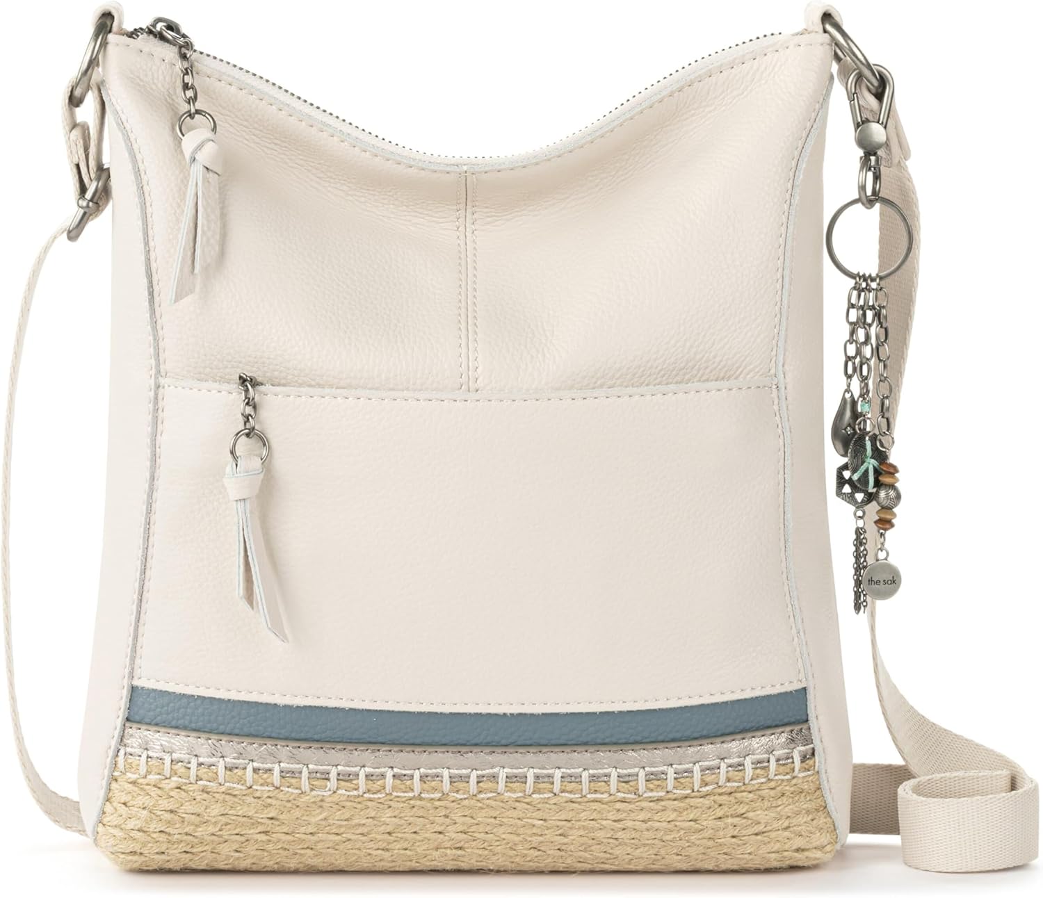 The Sak Lucia Crossbody in Leather, Adjustable Crossbody Strap, Coastal Block Espadrille - B0CV3F245J