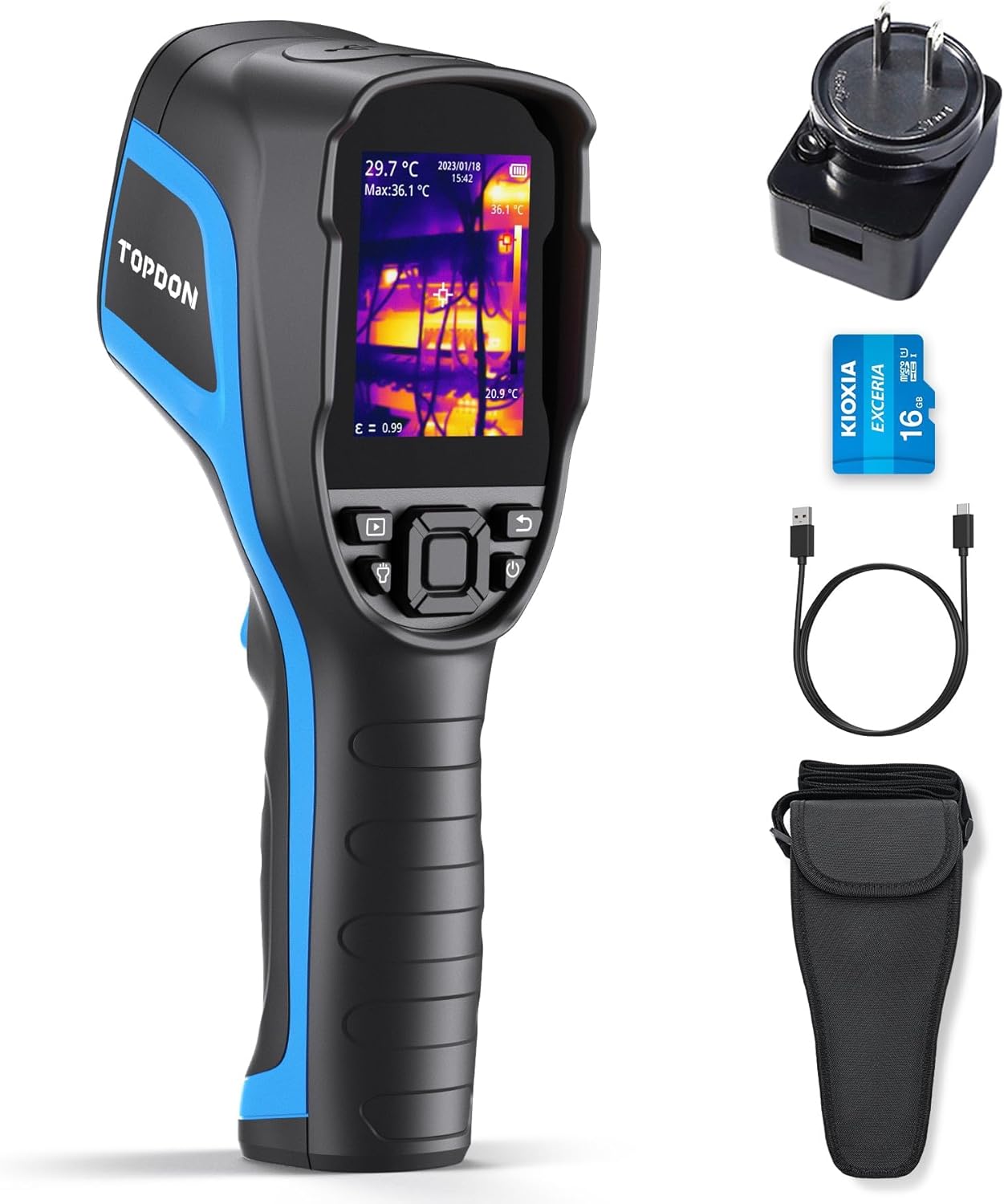 TOPDON TC004 Thermal Imaging Camera, 320 x 240 TISR Resolution, 256 x 192 IR High - B0BRK4SGD2