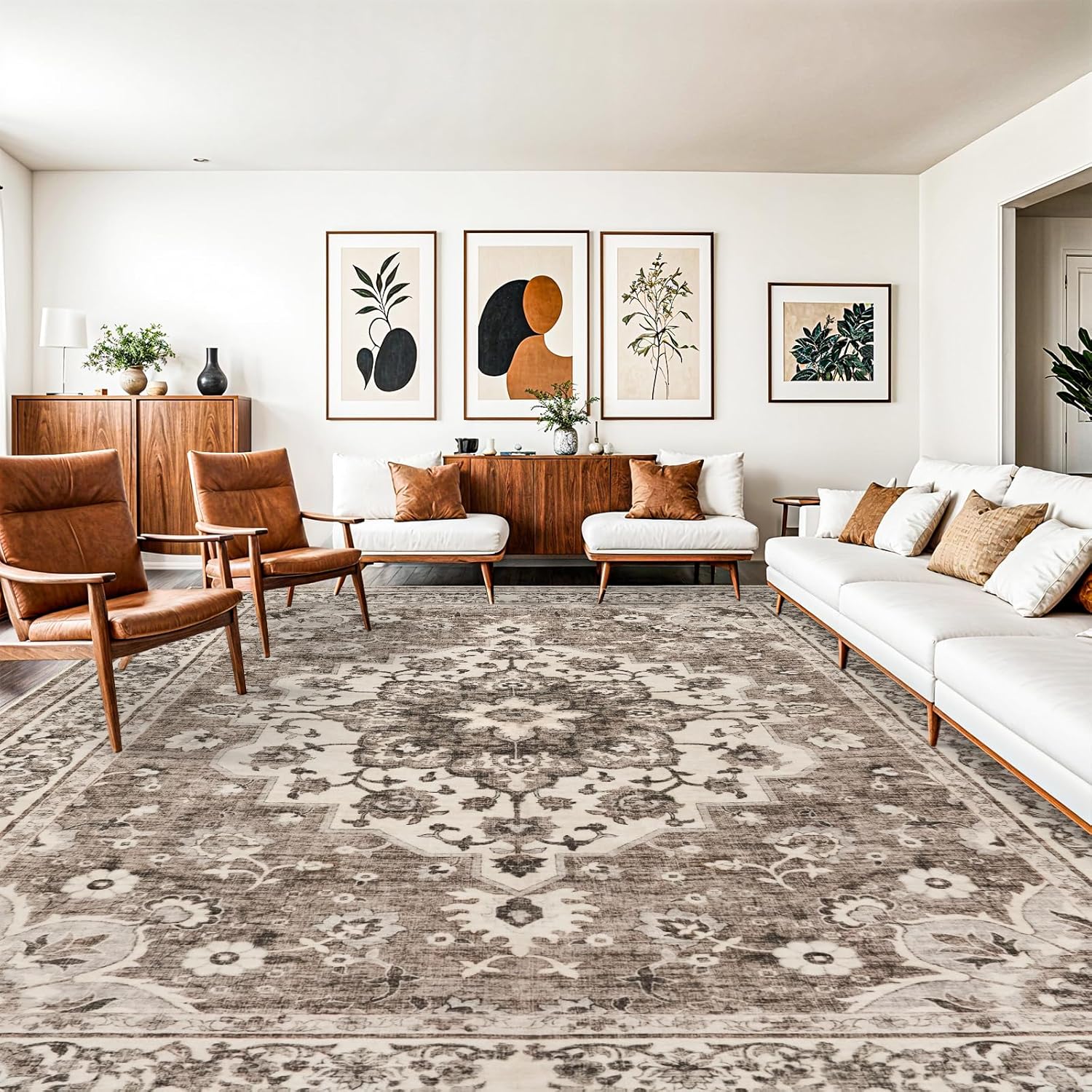 TOPRUUG Washable Oriental Area Rug - 10x14 Rugs for Living Room Soft Carpet for Bedroom - B0D6DW2CBZ