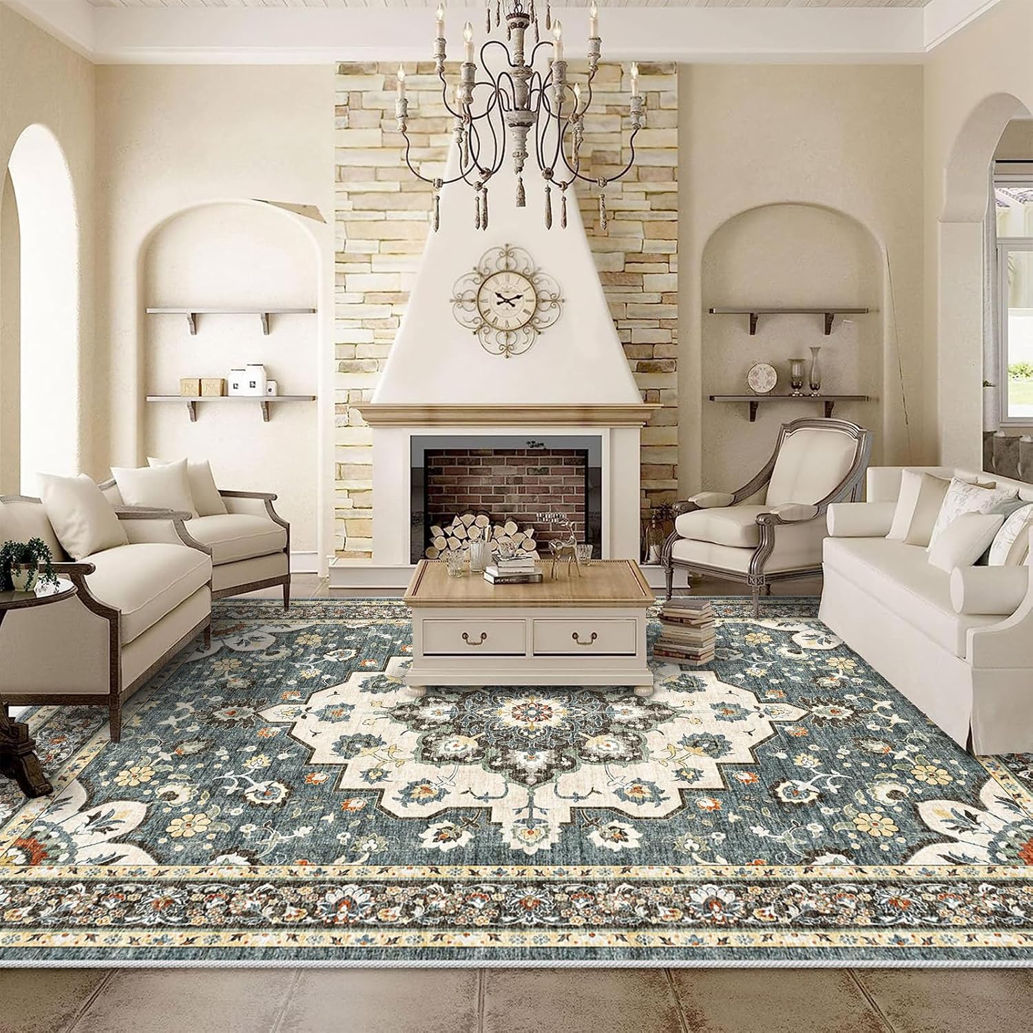 TOPRUUG Washable Oriental Area Rug - 9x12 Rugs for Living Room Soft Carpet for Bedroom - B0CFY8QB7S