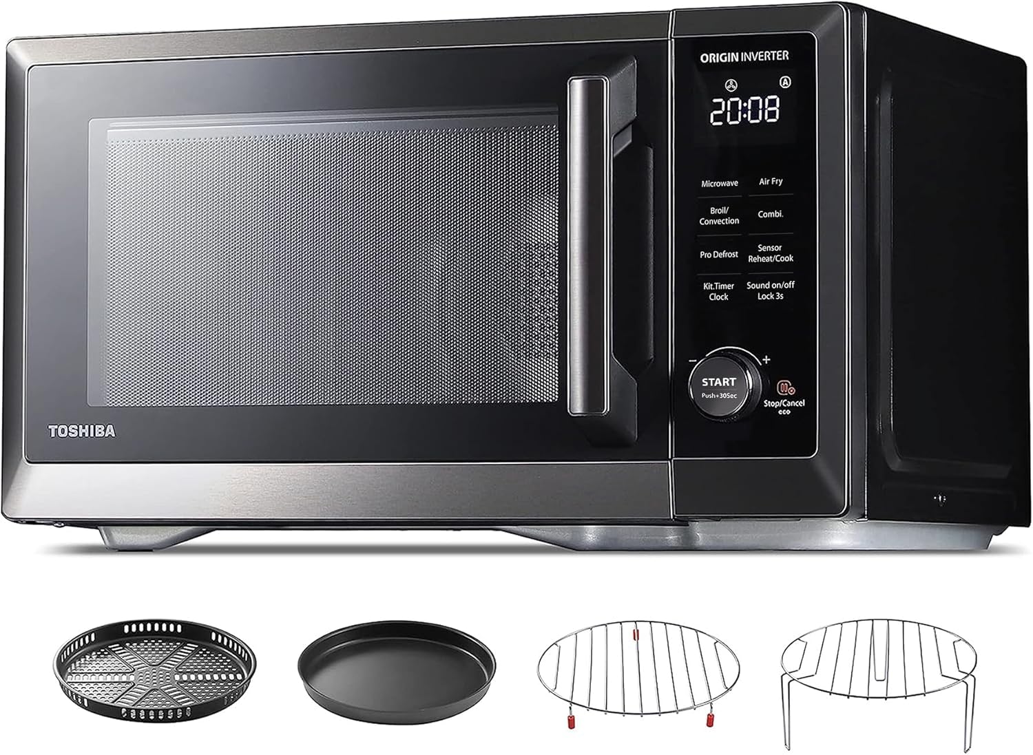 TOSHIBA Countertop Microwave Oven Air Fryer Combo, Inverter, Convection, Broil, Speedy Combi, Even D - B09HKPSRWW