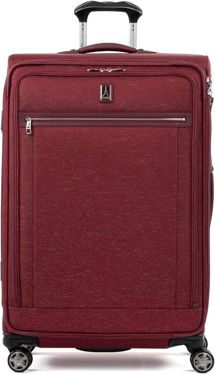 Travelpro Platinum Elite Softside Expandable Checked Luggage, 8 Wheel Spinner Large Suitcase, TSA Lo - B07DLD5384
