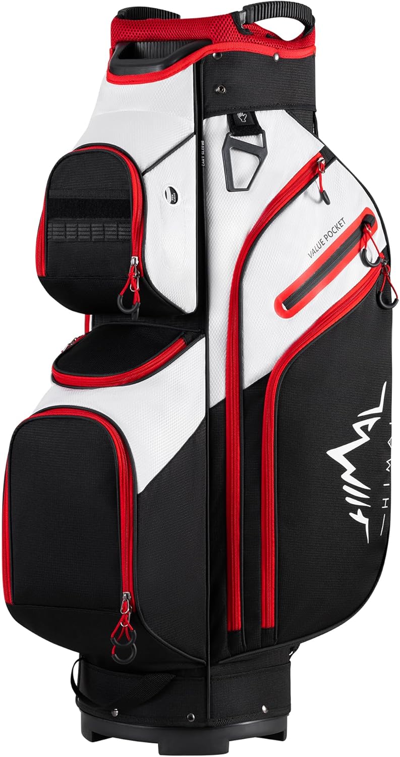 UNIHIMAL Golf Cart Bag, 15 Way Organizer Divider Top with Handles and Rain Cover - B0CMT3B3FW