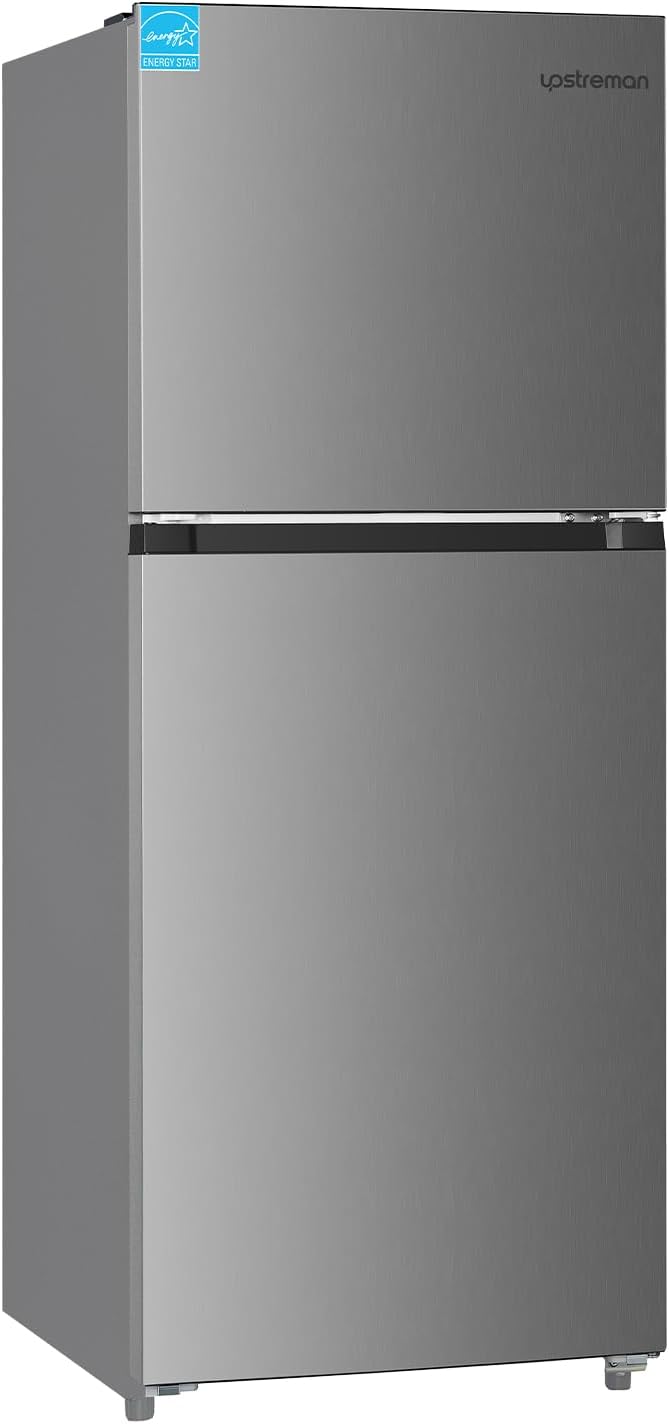 Upstreman 11.6 Cu.Ft. Double Door Refrigerator in Stainless Steel with Large Capacity Top Freezer, F - B0CKX8BZ7C