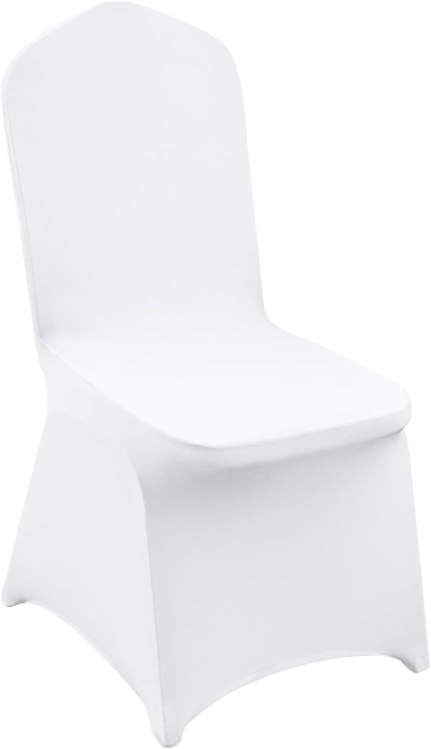 VEVOR 100 Pcs White Chair Covers Polyester Spandex Chair Cover Stretch Slipcovers for Wedding Party - B074Z4J3P4