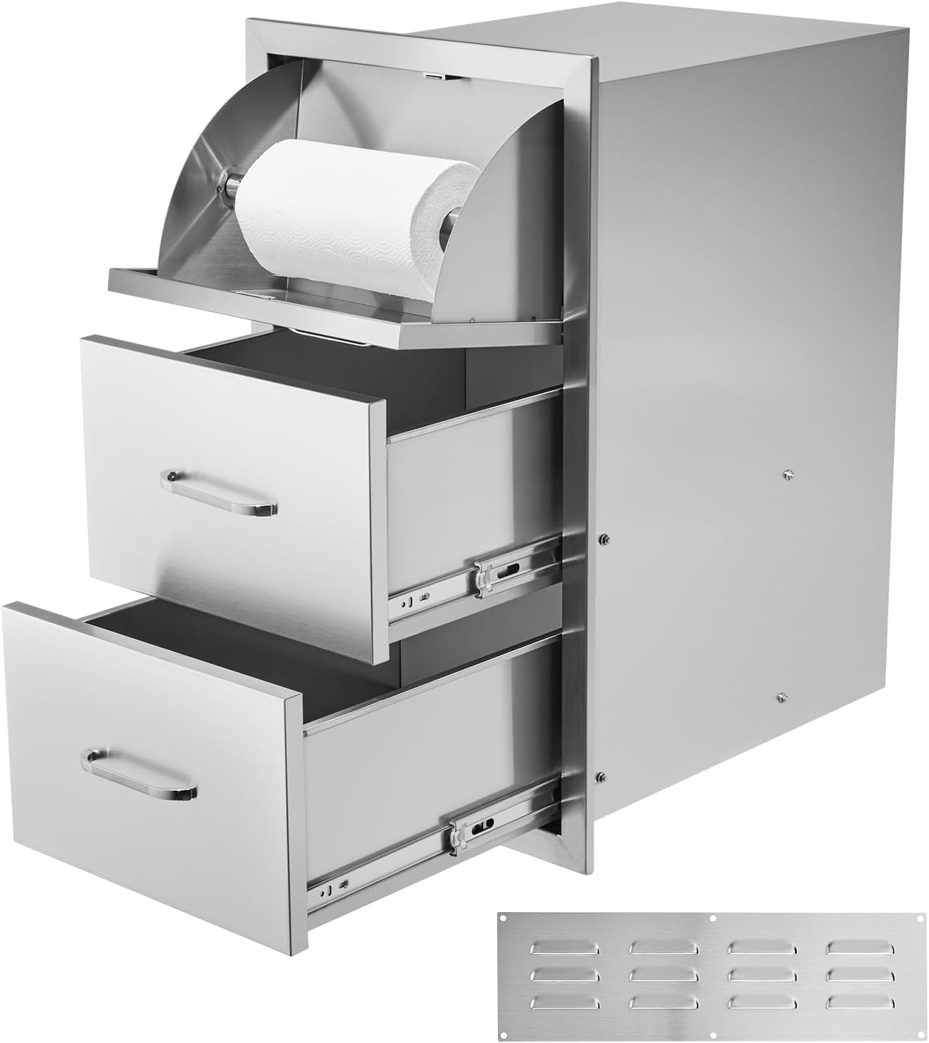 VEVOR 17W x 30H x 21D Inch Outdoor Kitchen Stainless Steel Double Access Drawers with - B07CZ8DGN5