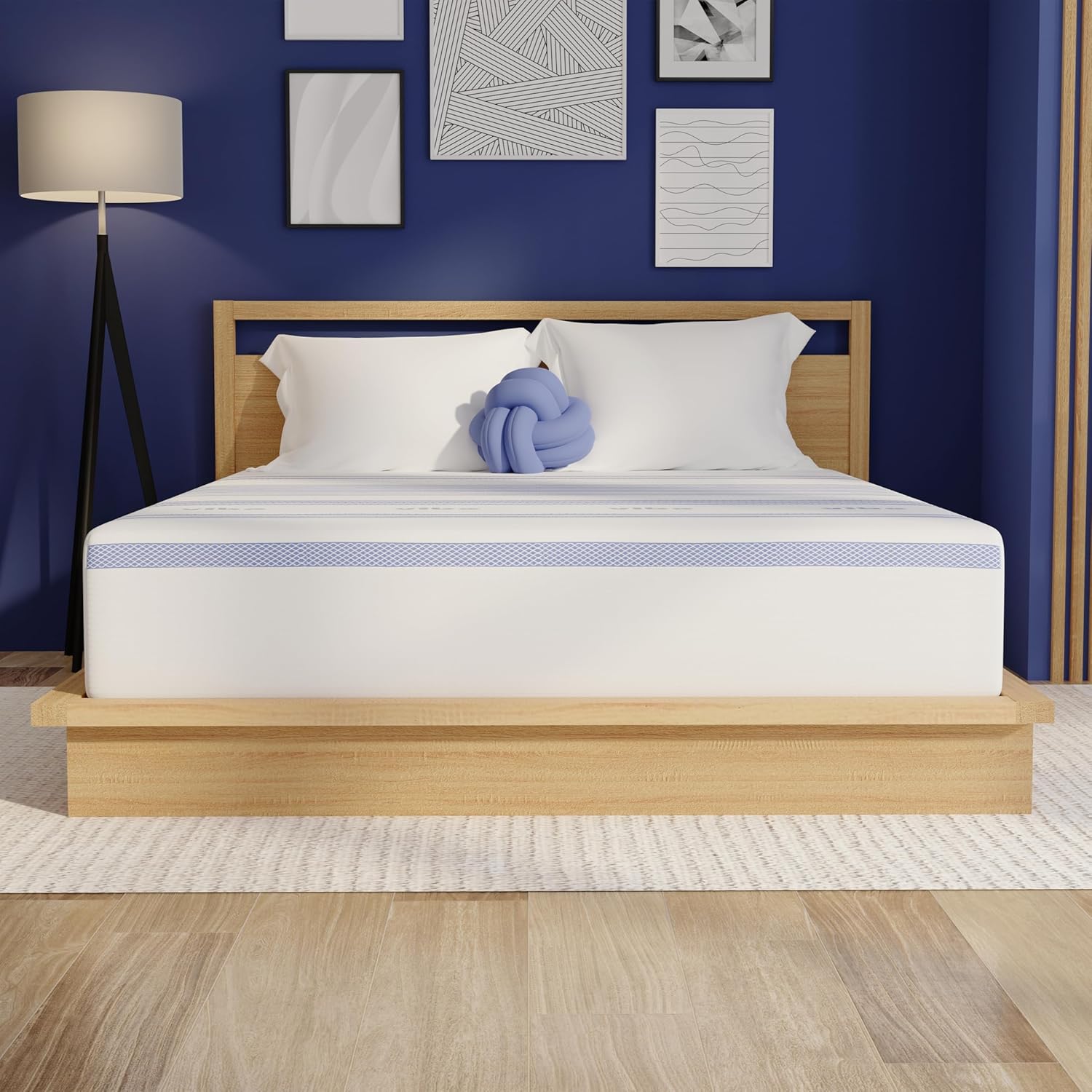 Vibe Gel Memory Foam Mattress, 12-Inch CertiPUR-US Certified Bed-in-a-Box, Twin, White - B074ND67LQ