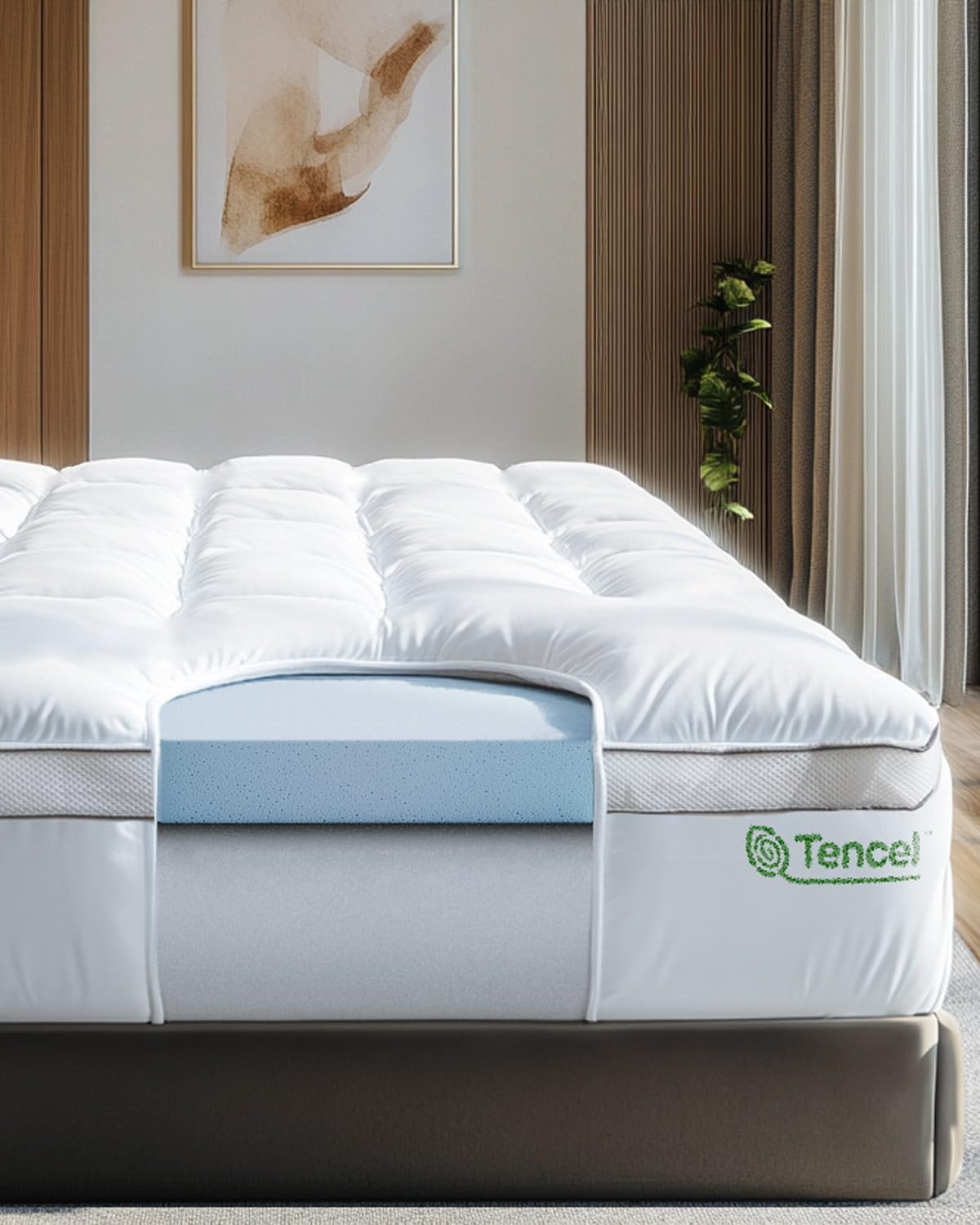 ViscoSoft 4 Inch Pillow Top Memory Foam Mattress Topper Full - Cooling Hybrid Lux Dual - B075MRJ3W8