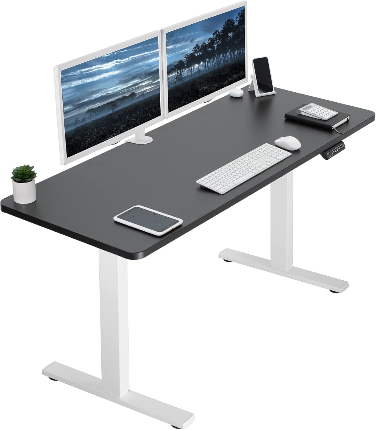 VIVO Electric 60 x 24 in Standing Desk, Memory Height Adjustment, 1B Series, One-Piece Black - B07V3TB9NN