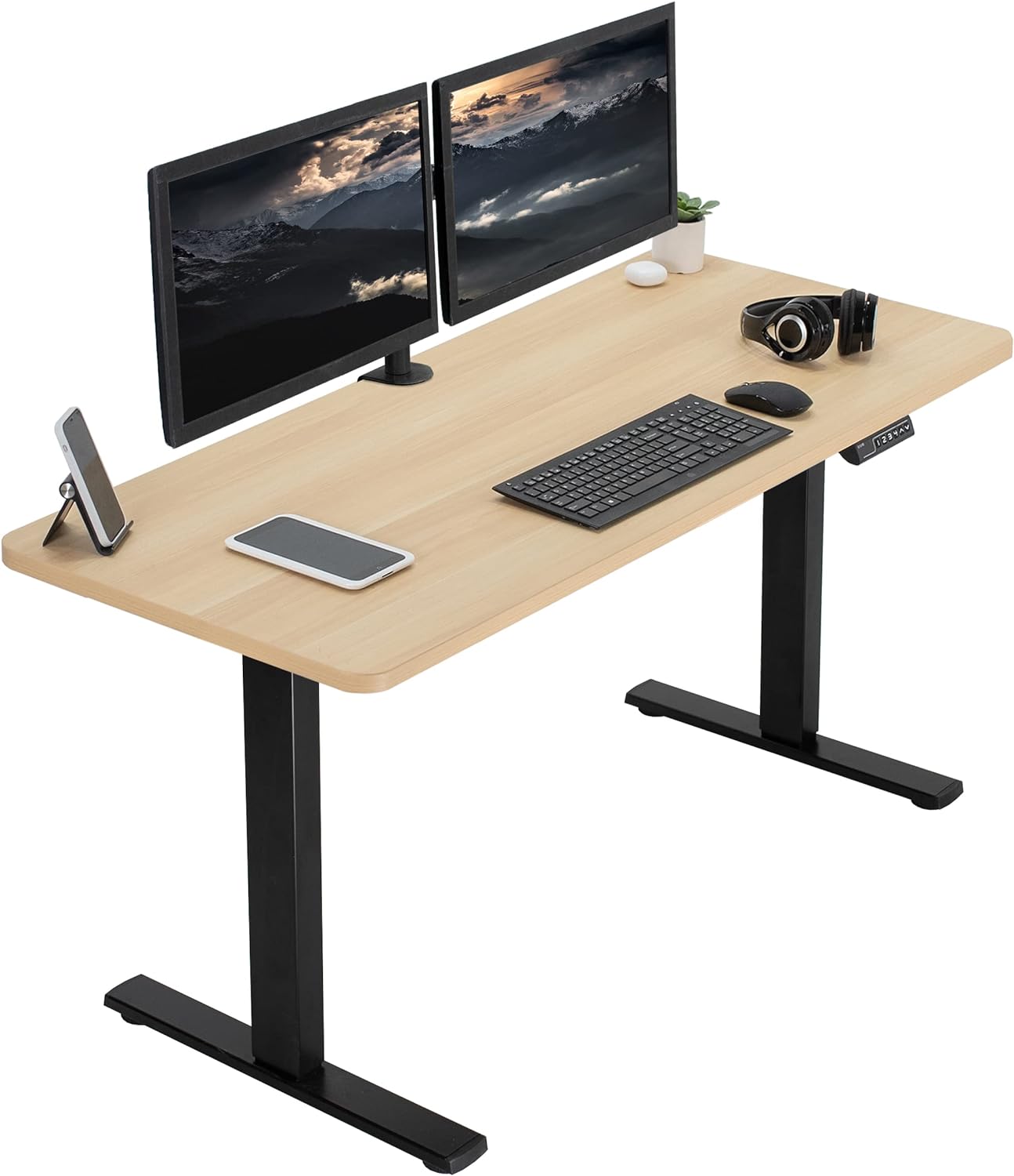 VIVO Electric 60 x 24 in Standing Desk, Memory Height Adjustment, 1B Series, One-Piece Light - B07V2P6Z6K