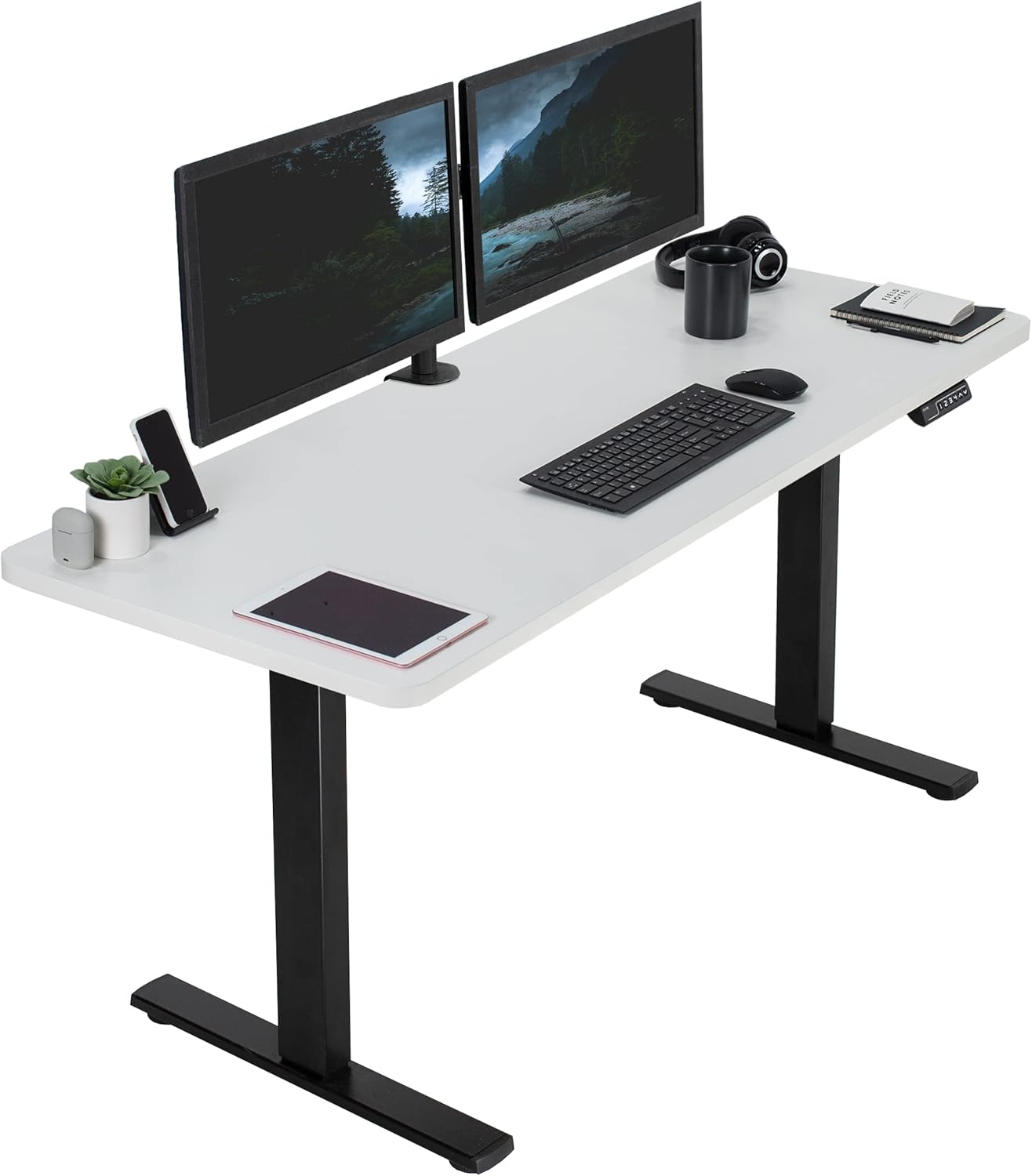 VIVO Electric 60 x 24 in Standing Desk, Memory Height Adjustment, 1B Series, One-Piece White - B07V7Z1YHW