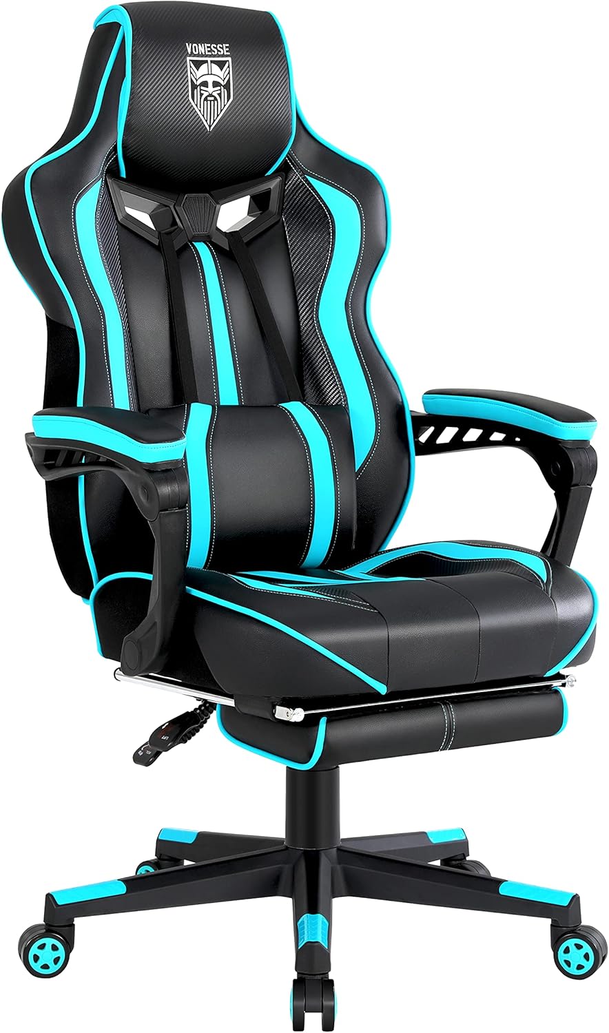 Vonesse Gaming Chair for Adults Gaming Chairs with Footrest Reclining Computer Chair for Heavy Peopl - B0CGV21CC3