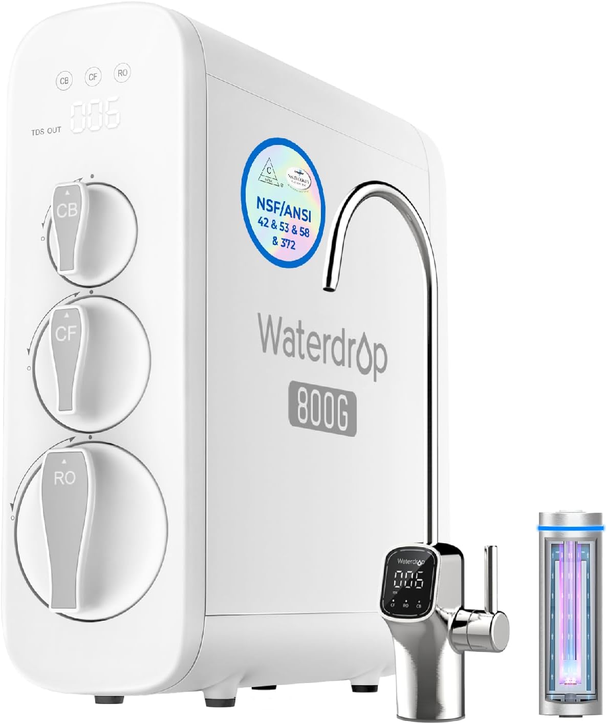 Waterdrop G3P800 Reverse Osmosis System, 800 GPD Fast Flow, NSF/ANSI 42 & 53 & 58 - B0987FCQQW