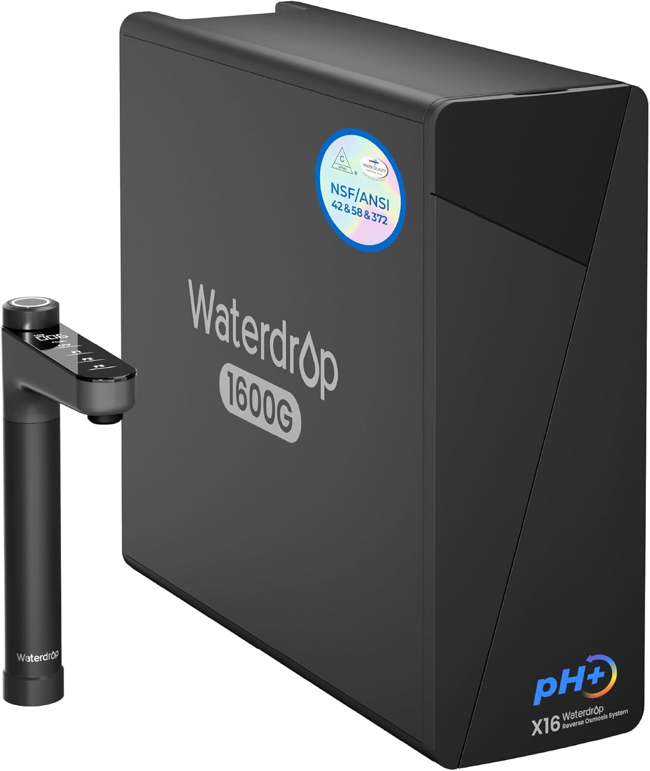 Waterdrop X16-Alkaline Tankless Reverse Osmosis System, NSF/ANSI 42&58&372 Certified, 1600 GPD RO Fi - B0C7GDB77V