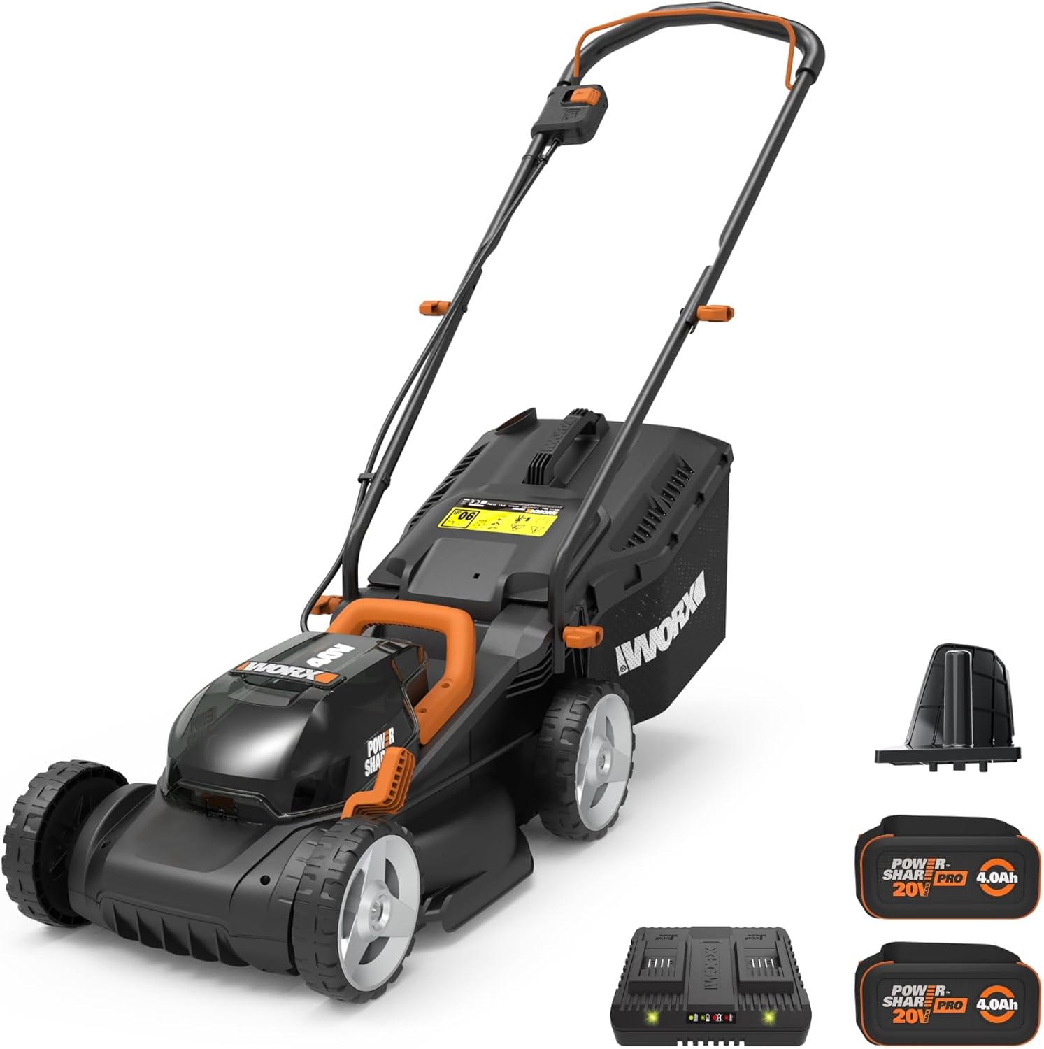 WORX 40V 14" Cordless Lawn Mower for Small Yards, 2-in-1 Electric Mower Cuts Quietly, Compact - B07BY88V1Q