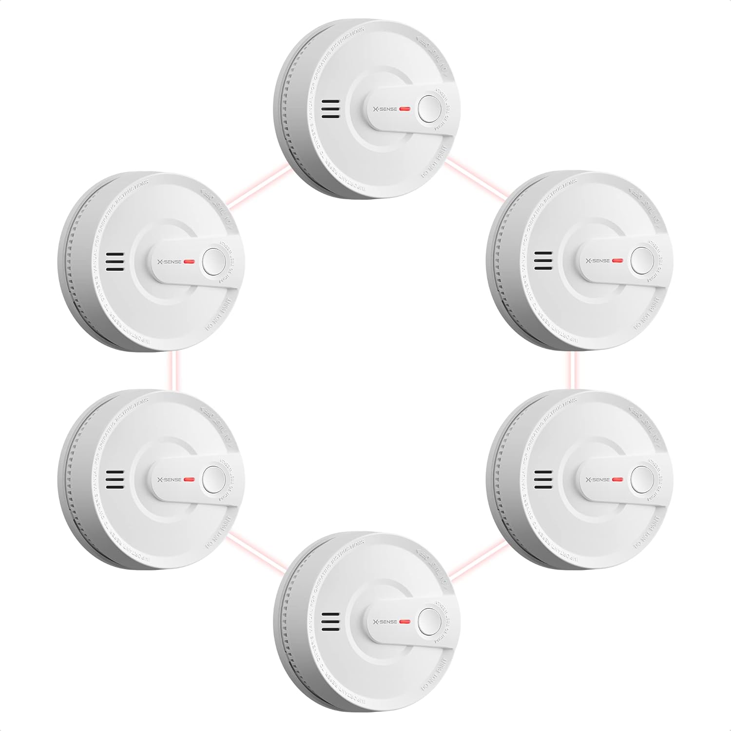 X-Sense Smoke Detector, Wireless Interconnected Fire Alarm with 10-Year Battery Life and Transmissio - B09YL432XN