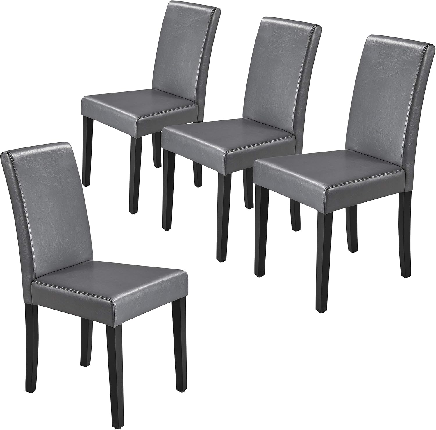 Yaheetech Dining Chairs Set of 4 Faux Leather High Back Kitchen Chair Upholstered Armless Side - B092LFPF7T