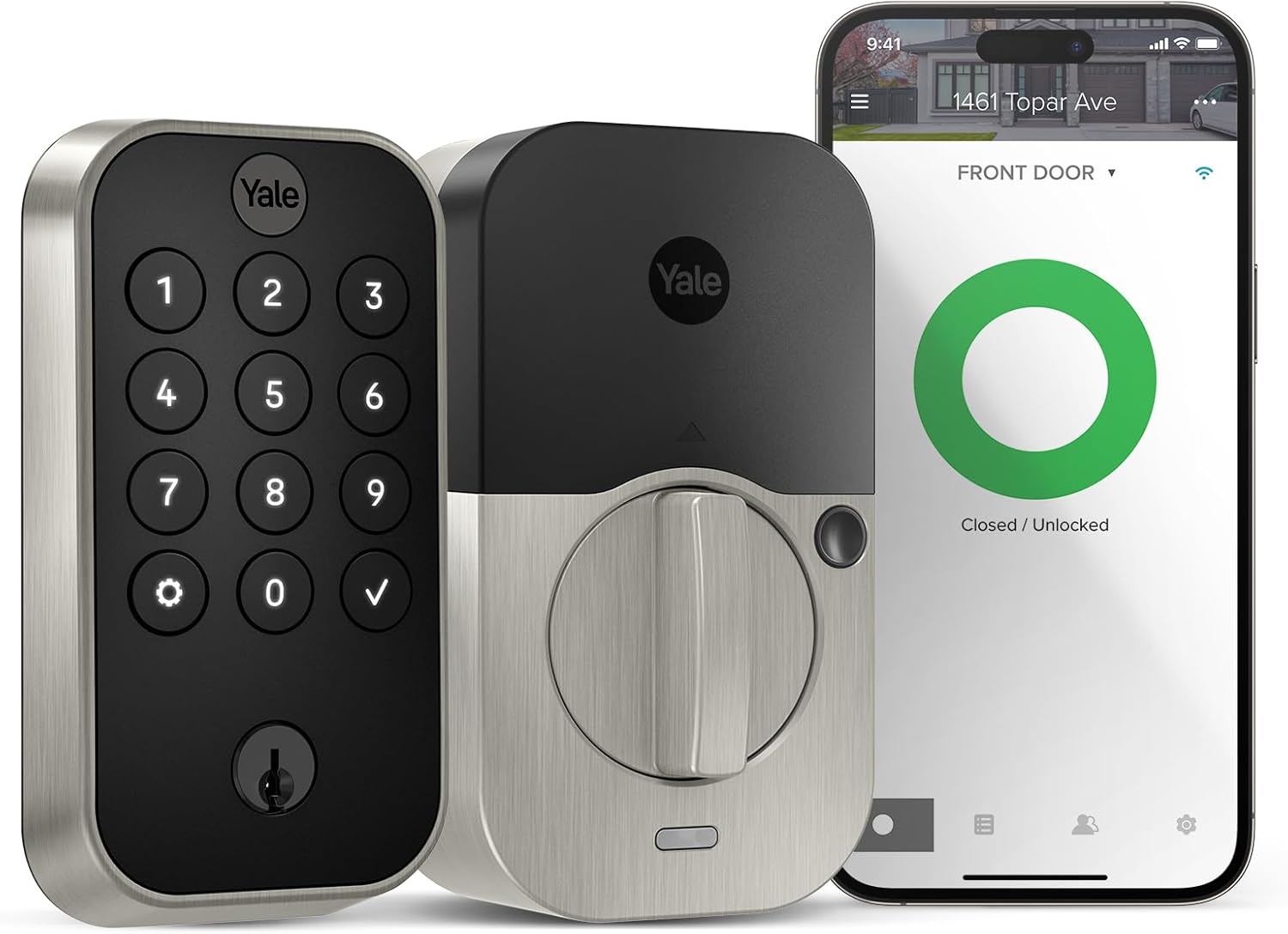 Yale Security Assure Lock 2 with Wi-Fi, Keypad Smart Lock with Back-Up Key in Satin - B0B9HZRC7X