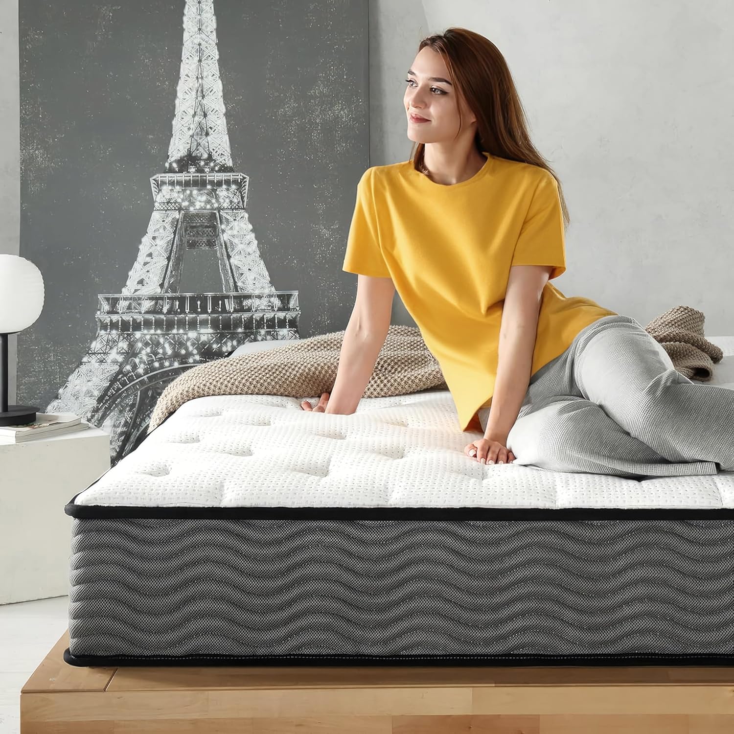 ZINUS 10 Inch True Support Hybrid Mattress [New Version], Queen, Fiberglass Free, Medium Feel, Motio - B0CKYSYBSP