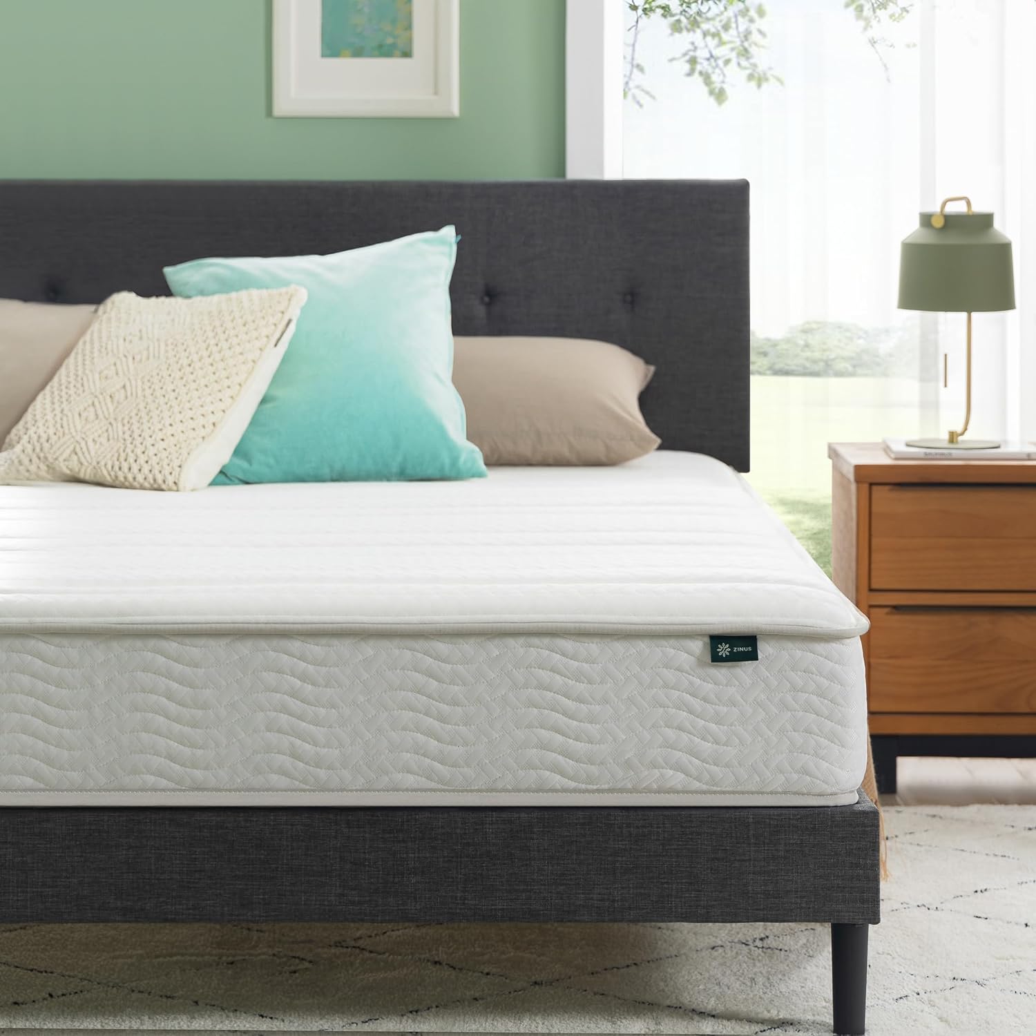 ZINUS 8 Inch Foam and Spring Hybrid Mattress [New Version], Queen, Fiberglass Free, Medium Firmness, - B0CKYTMM4Y
