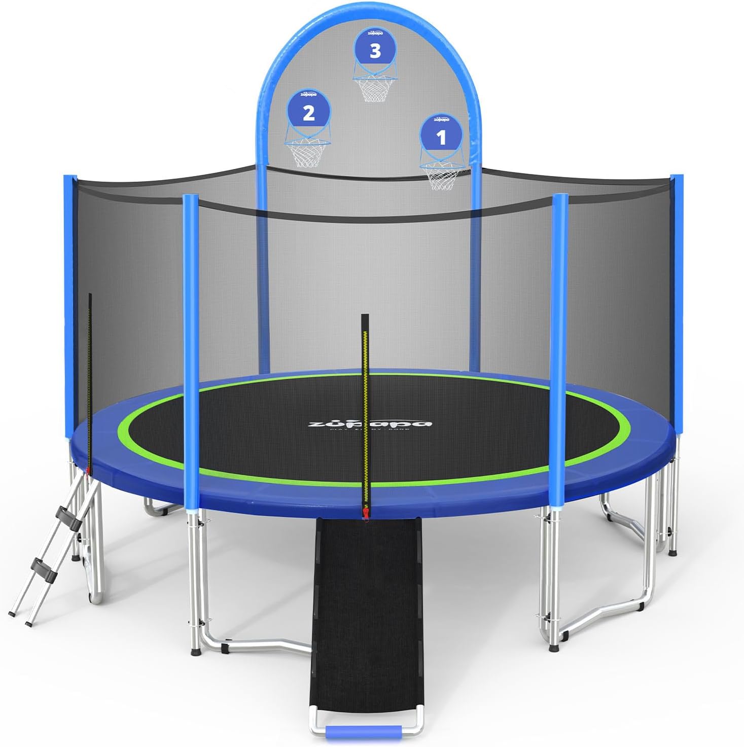 Zupapa Trampolines No-Gap Design 1500 LBS Weight Capacity 16 15 14 12 10 8FT for - B0CW1GPH1T