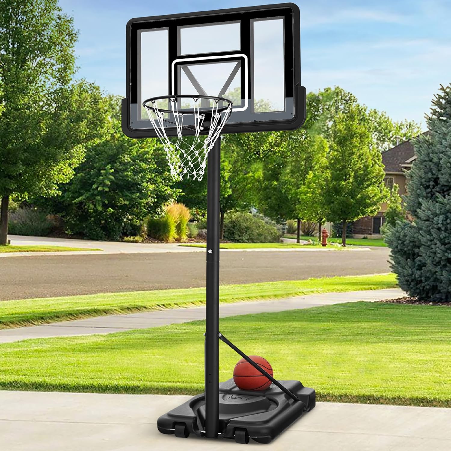 Best Choice Products 10ft Regulation Basketball Hoop, 7.5-10ft Height Adjustable Outdoor Goal w/Shoc - B0DLJF7TCM