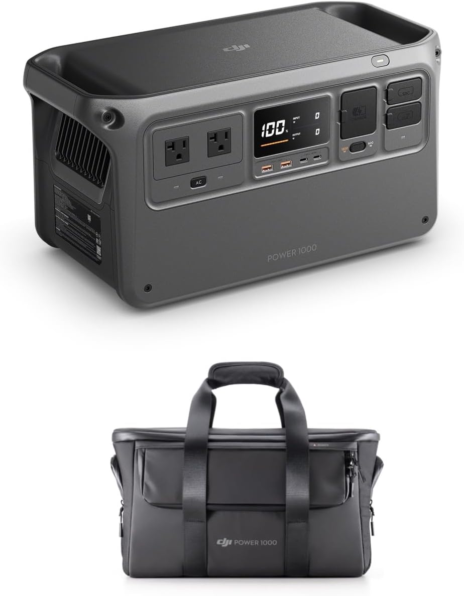 DJI Power 1000 Portable Power Station with Protective Storage Bag, 1024Wh LiFePO4 Battery, 2200W Sol - B0DKFHPZY4