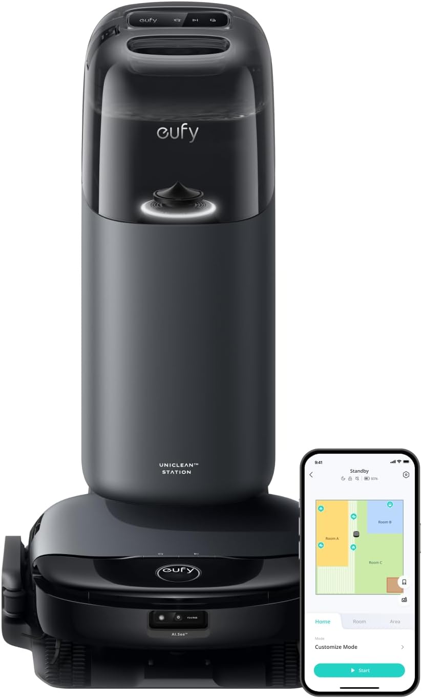 eufy S1 with All-in-One Station, HydroJet Robot Vacuum and Mop Combo, 8,000 Pa Suction, Smart - B0DBHGPNVB