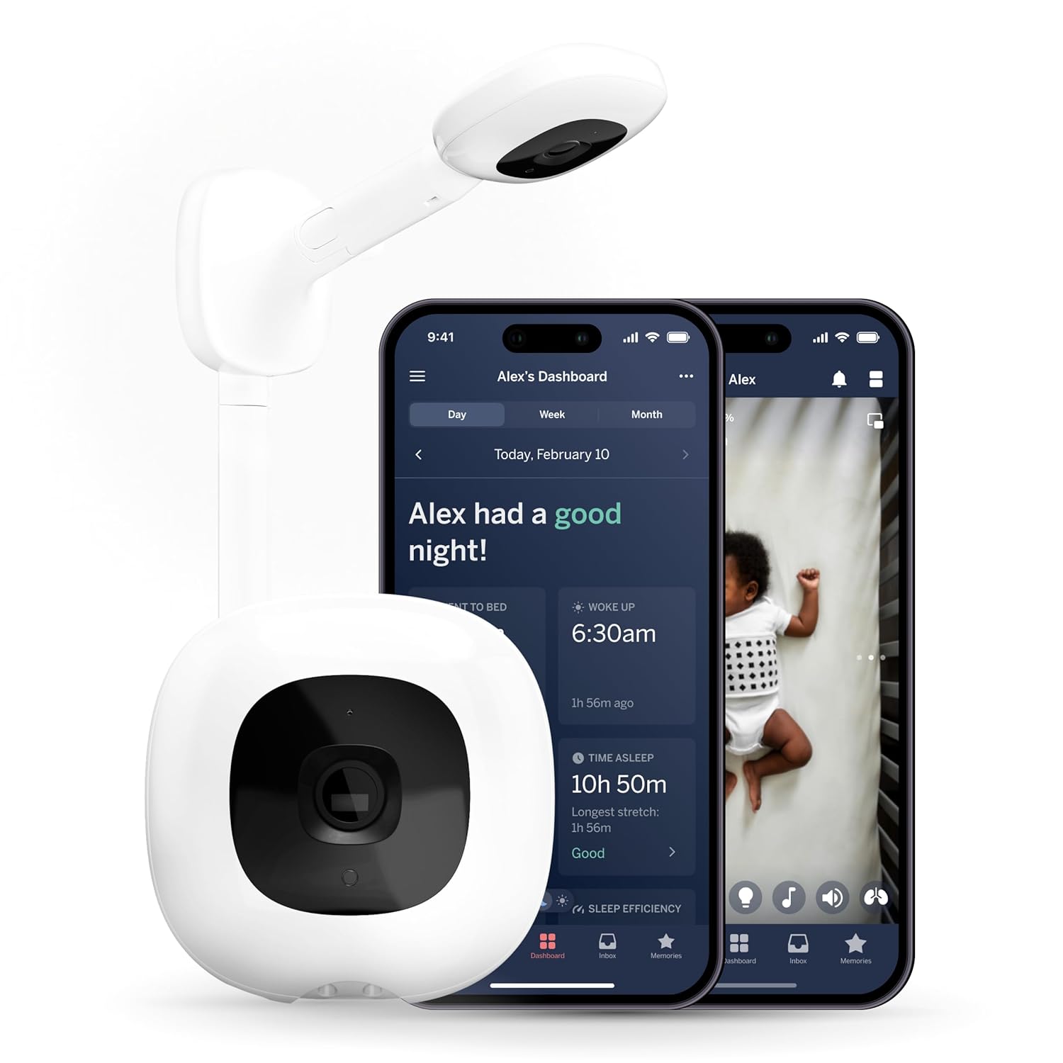 Nanit Pro Smart Baby Monitor & Wall Mount â€“ 1080p Secure Wi-Fi Video Camera, Sensor-Free - B08R13YRTD