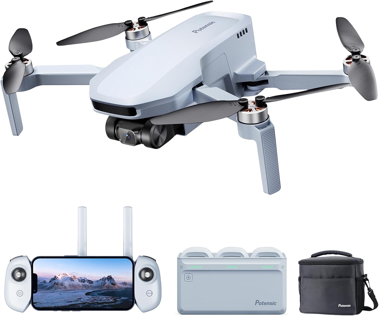 Potensic ATOM SE GPS Drone with 4K EIS Camera, Under 249g, 93 Mins Flight, 4KM - B0CBLQDJ98