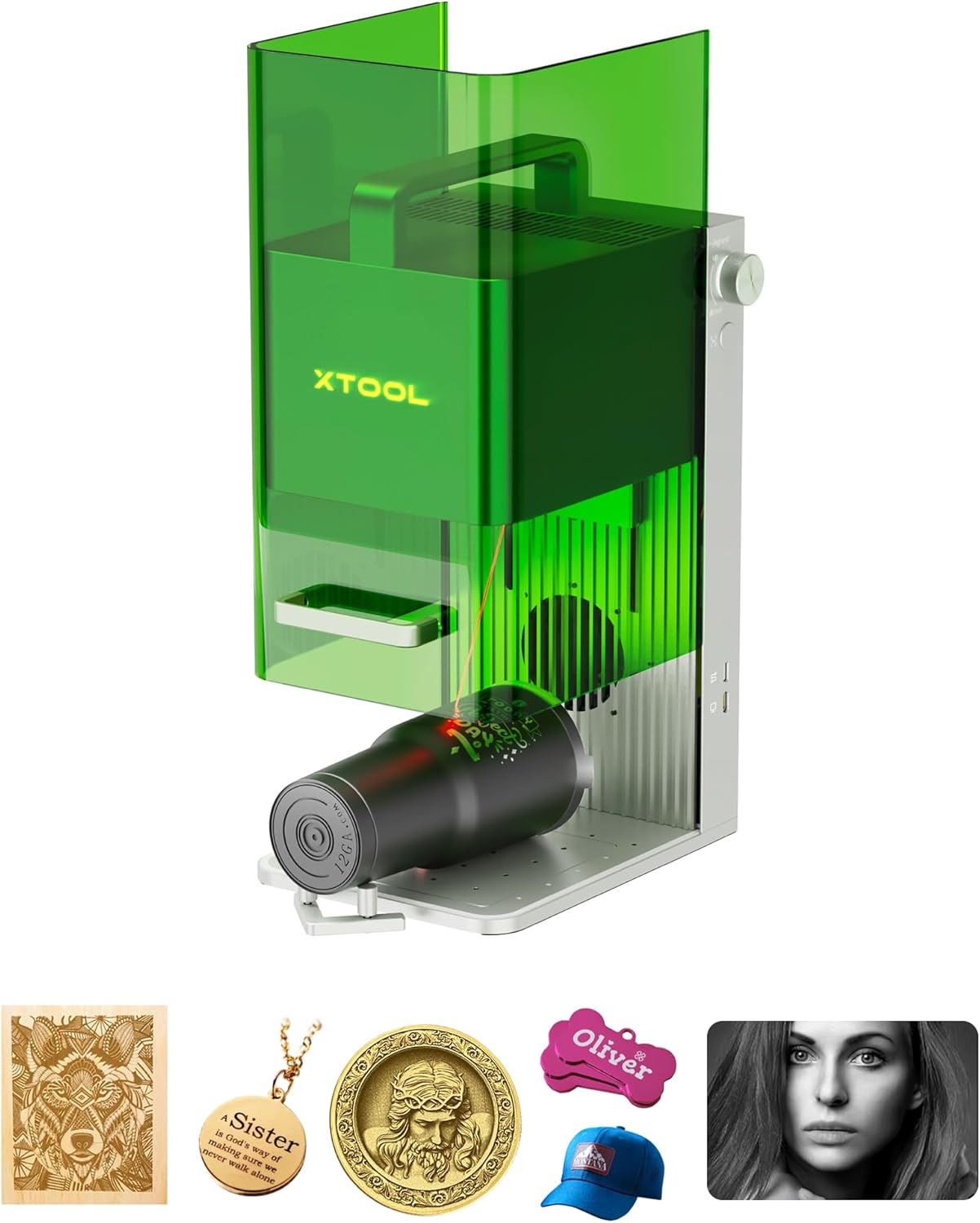 xTool F1 2-in-1 Dual Laser Engraver, Lightning Speed Portable Laser Engraving Machine, HD Laser Engr - B0CC56W8P6