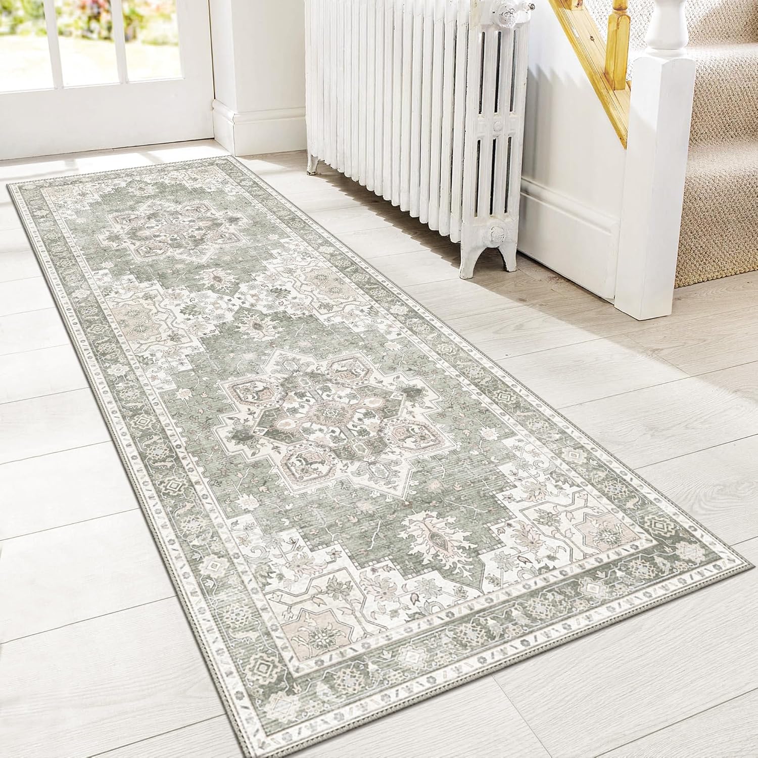 GENIMO 8x10 Area Rugs for Living Room, Machine Washable Non Slip Vintage Rugs, Low Pile - B0DP3Z2Y6H