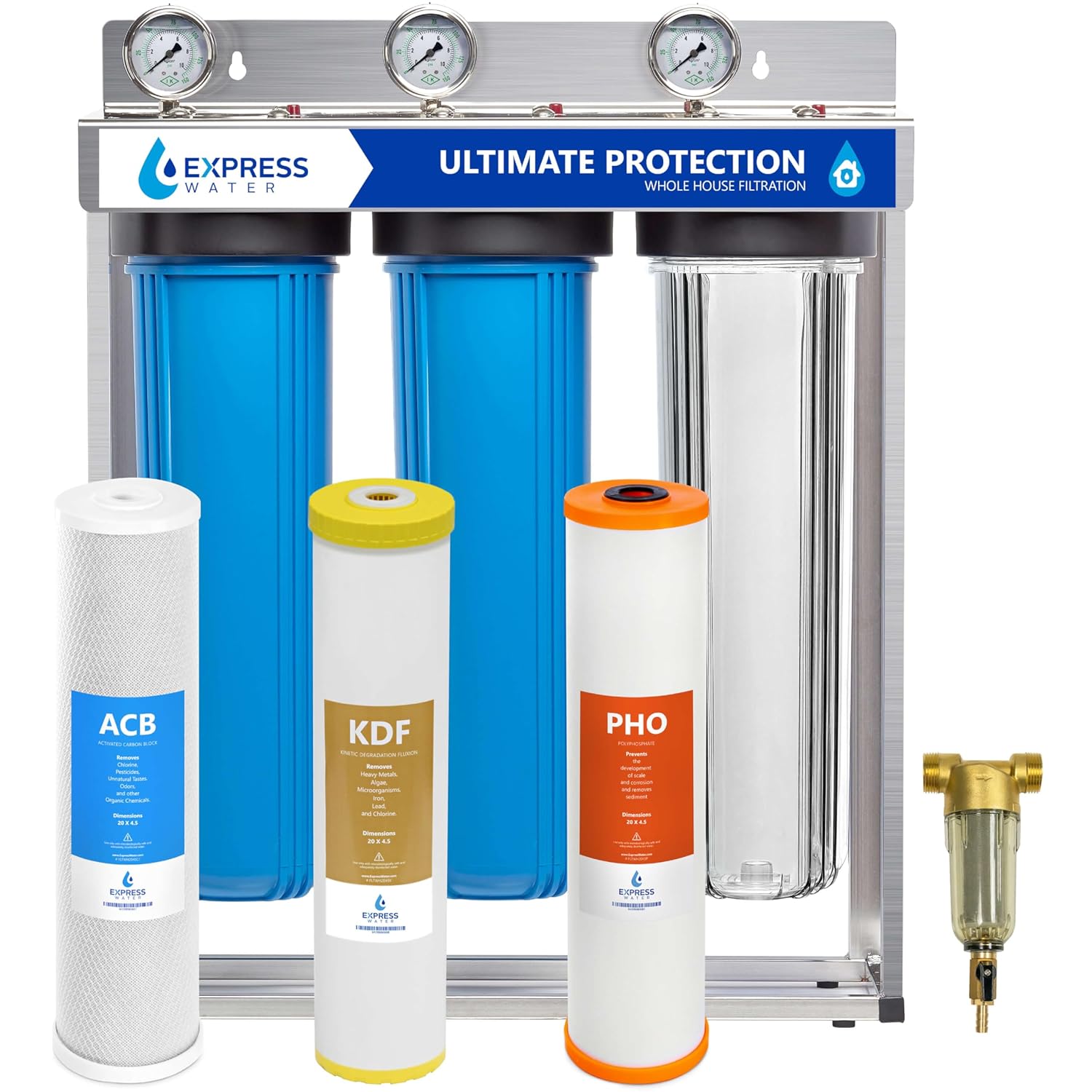 Whole House Water Filter System| Ultimate Protection | 3 Stage Water Purifier Whole Home, Top-Tier - B0DFBJK5WG
