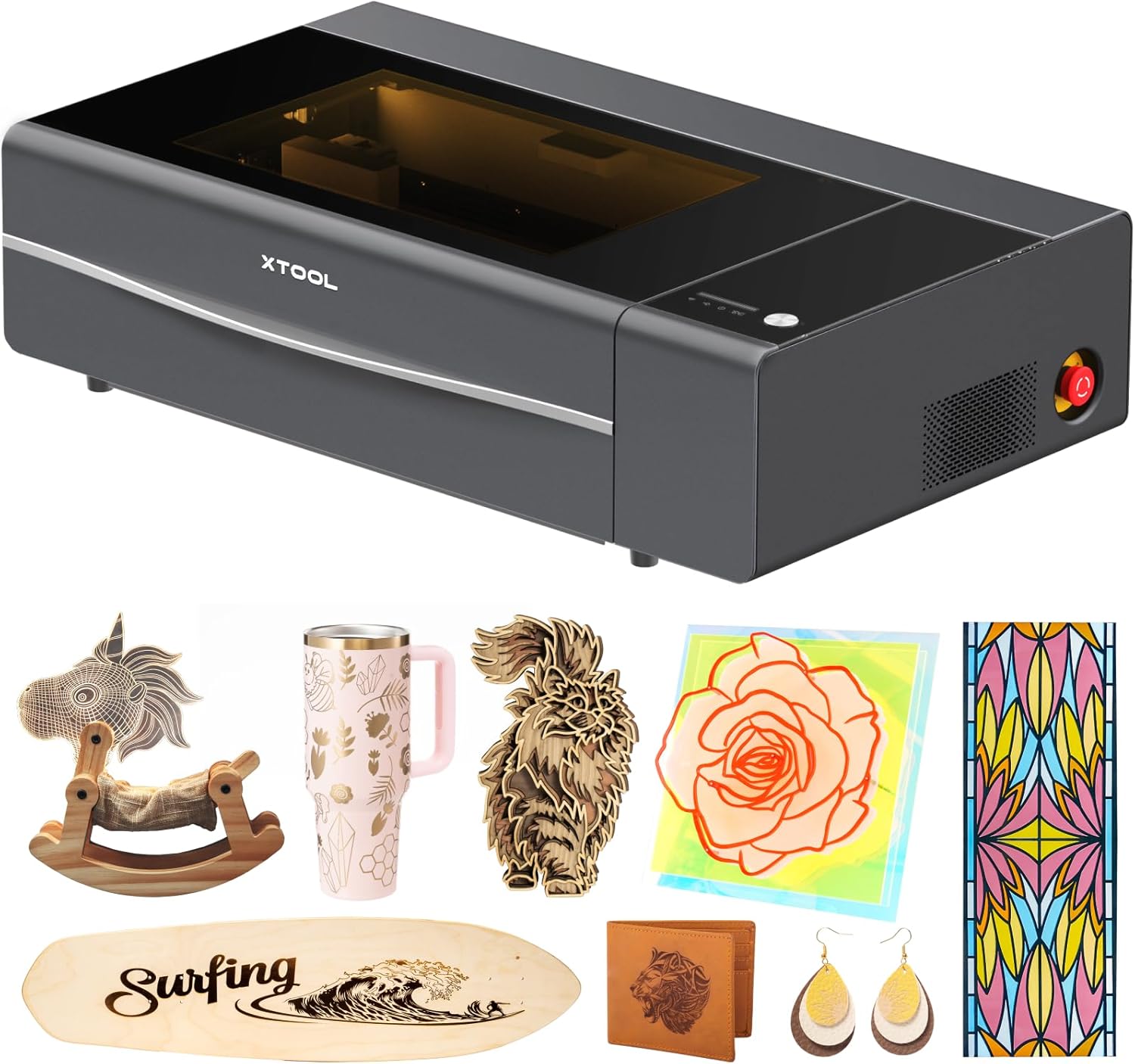 xTool P2S 55W CO2 Laser Cutter, Smart Desktop CO2 Laser Engraver and Cutter Machine, Dual - B0DDXQYH36