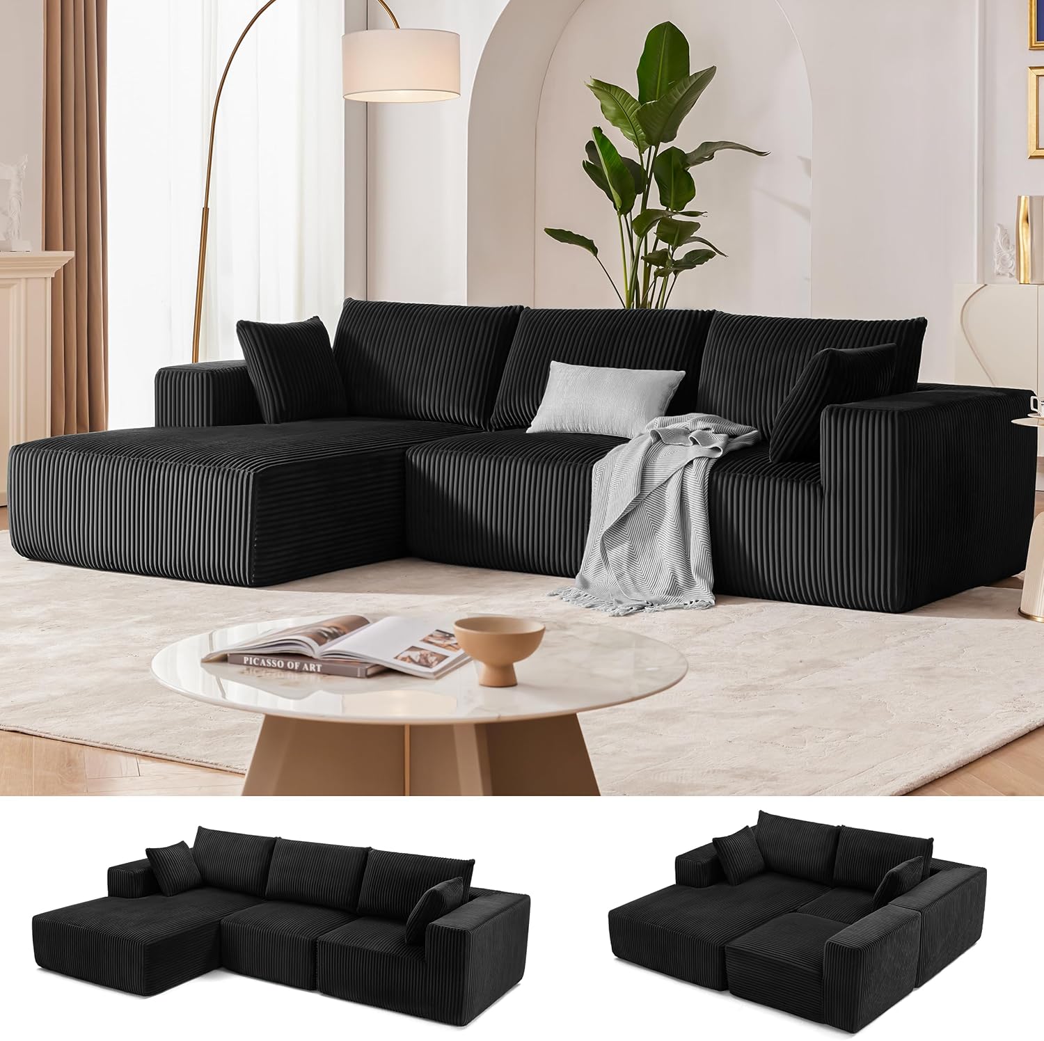 108†Modular Sectional Sofa, Cloud Sectional Couch with Deep Seat, Modern Modular L-Shape Sofa Couch - B0DQNTQZ4N