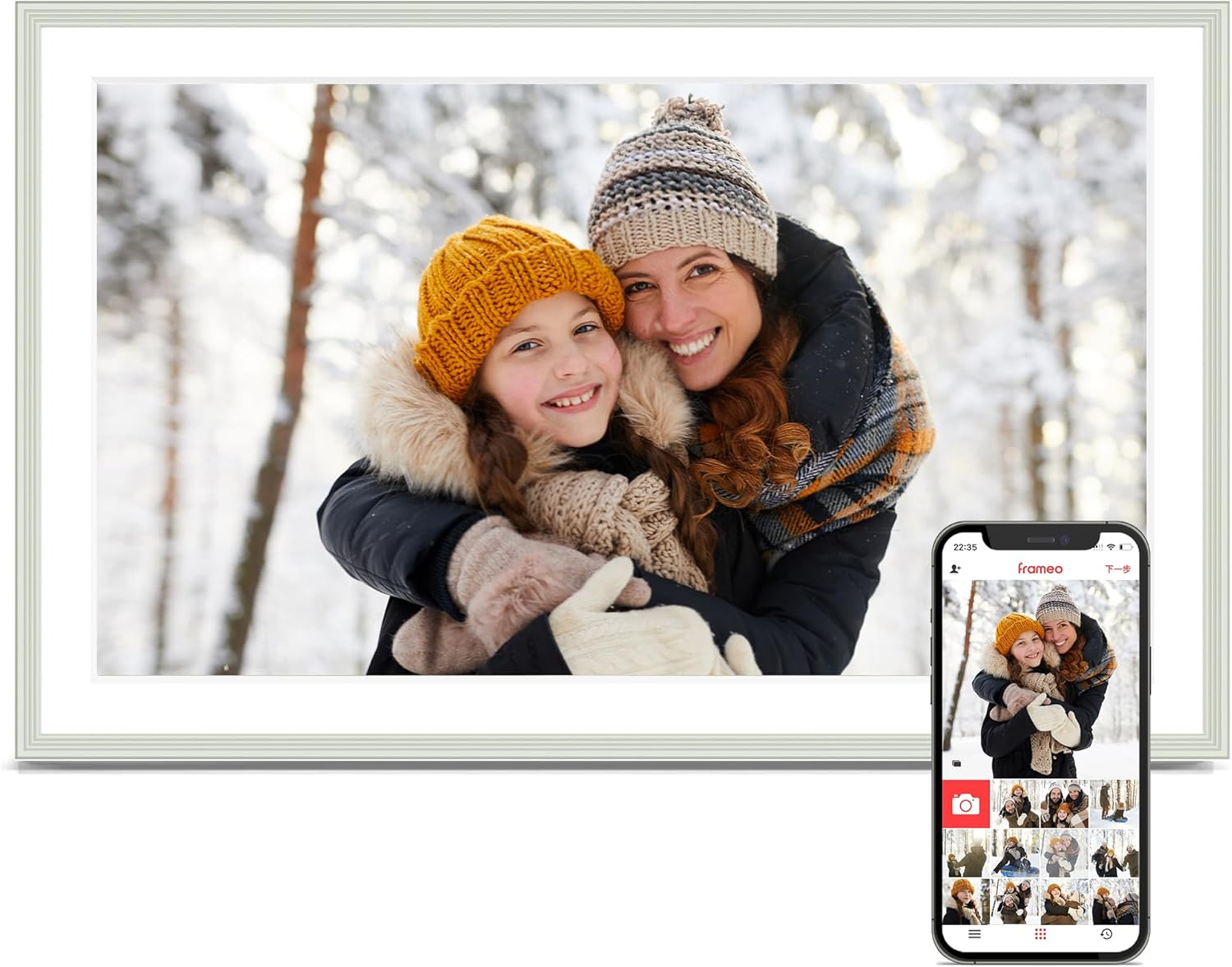 Digital Picture Frame, 15.6 Inch Frameo Digital Frame WiFi, 1920*1080 IPS FHD Touchscreen, 32GB, Tab - B0DQXSDJMD
