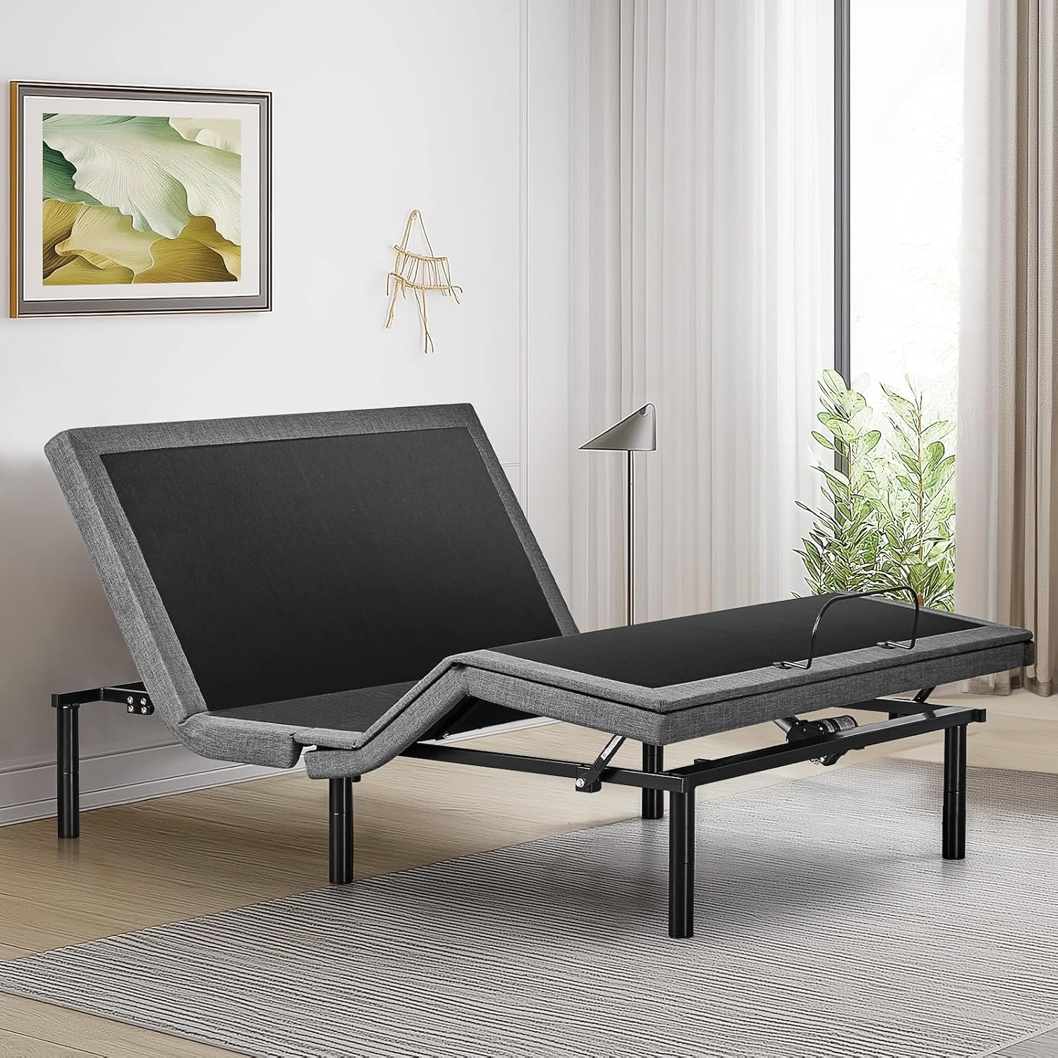 Sweetcrispy Full Adjustable Bed Frame, Ergonomic Electric Bed Base with Wireless Remote and 2 USB - B0DQ9KCMML