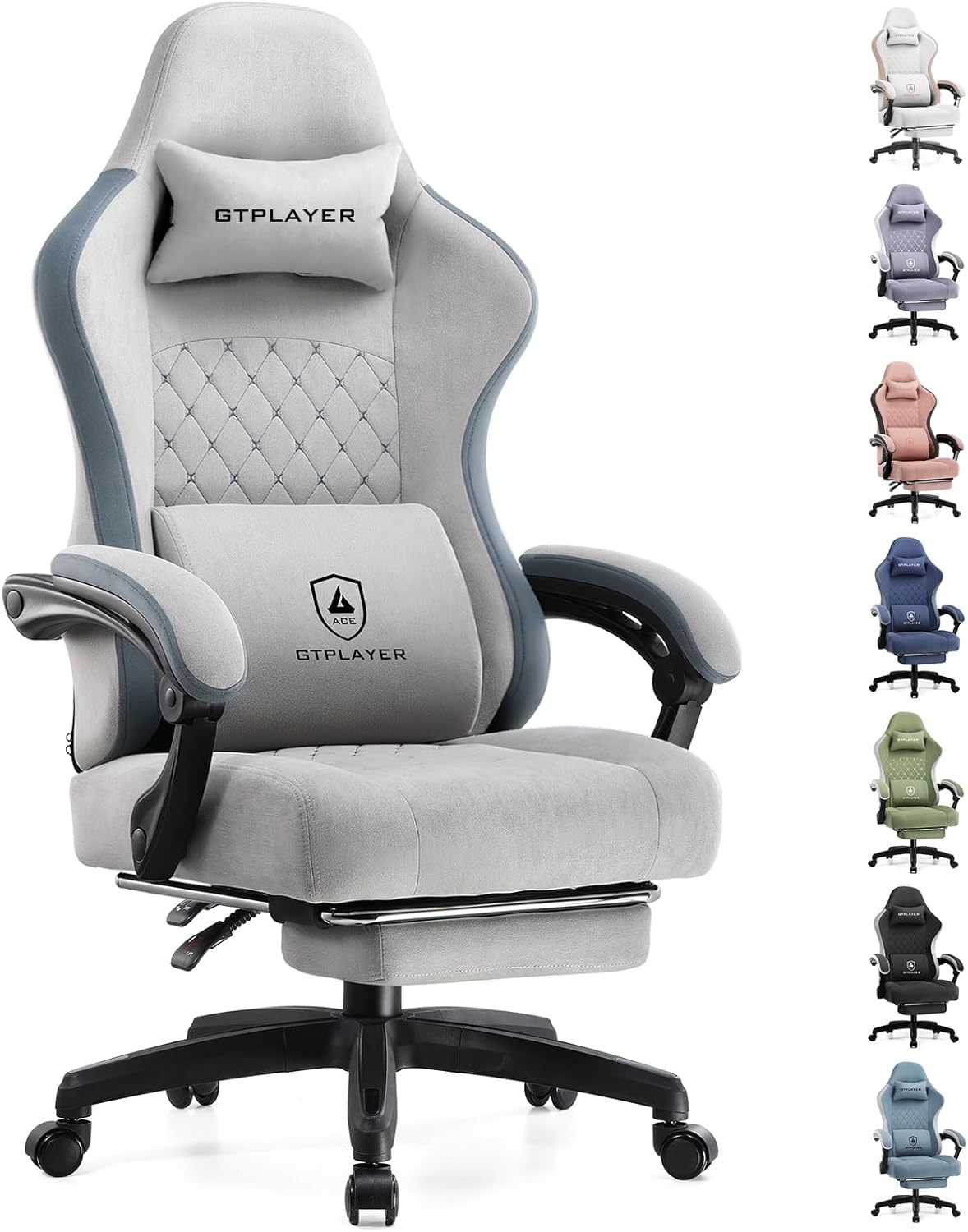 GTPLAYER Gaming Chair, Computer Chair with Pocket Spring Cushion, Linkage Armrests and Footrest, Hig - B0DW9171CY