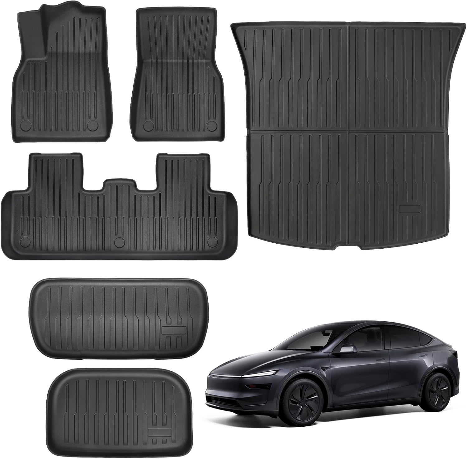 Maysoo Floor Mats for New 2025 Tesla Model Y Juniper 5-Seat - All-Weather TPE Eco-Friendly - B0F4XNMY49